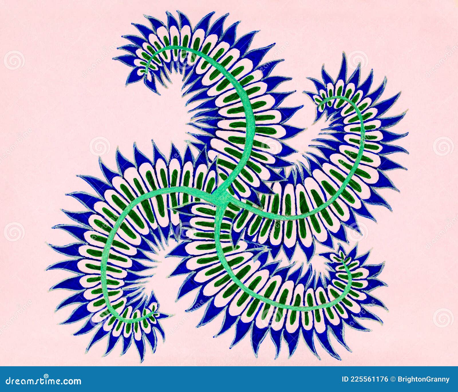 Blue Gel Pen Drawing on Pink Background Stock Photo Image of paper