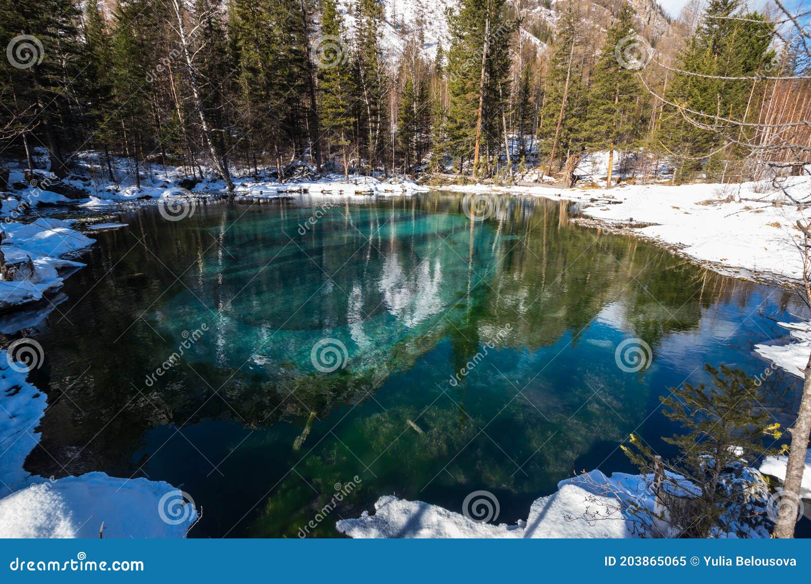 Blue Geyser Lake In Altay Mountains Stock Image Image Of Lake