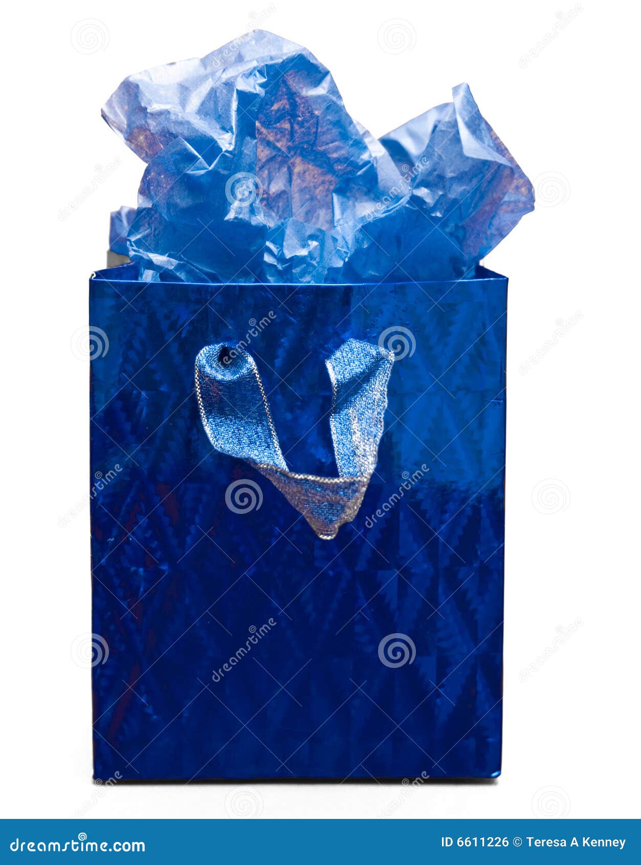 Blue Gift Bag Stock Photo - Download Image Now - Goodie Bag