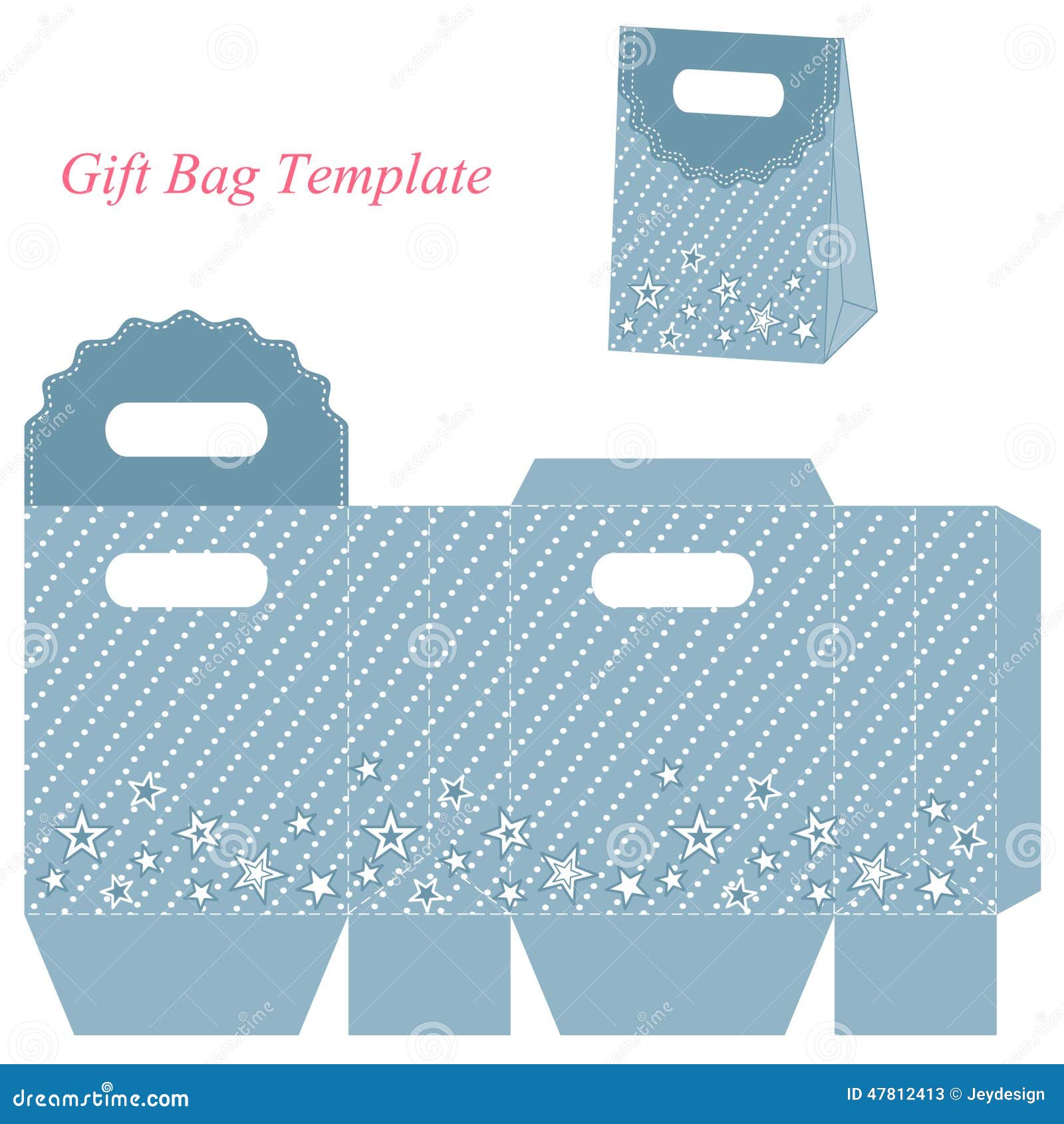 Blue Gift Bag Template with Stars Stock Vector Illustration of Blue Gift Bag Template with Stars Stock Vector Illustration of
