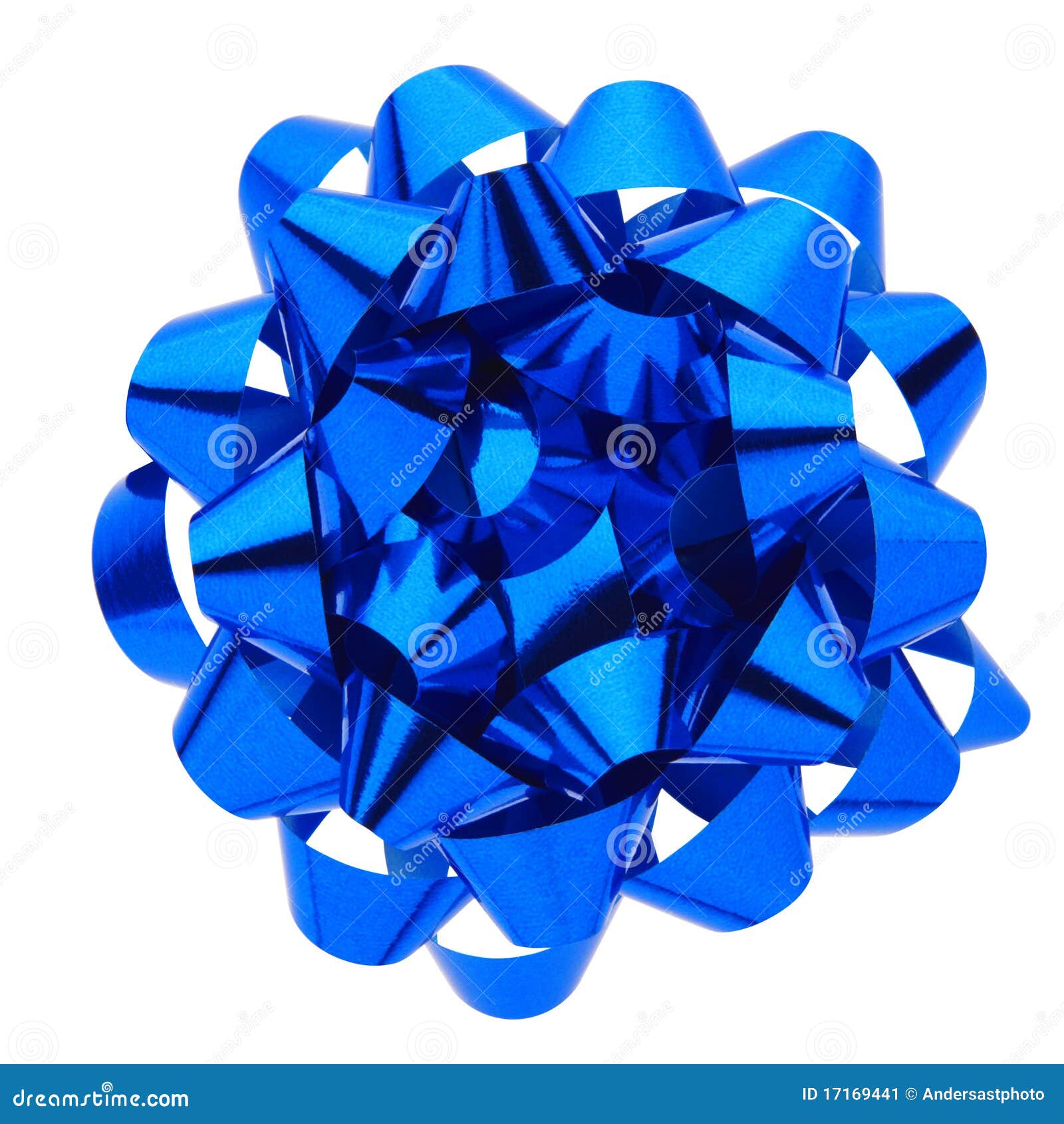 Blue gift bow stock image. Image of love, decoration 17169441