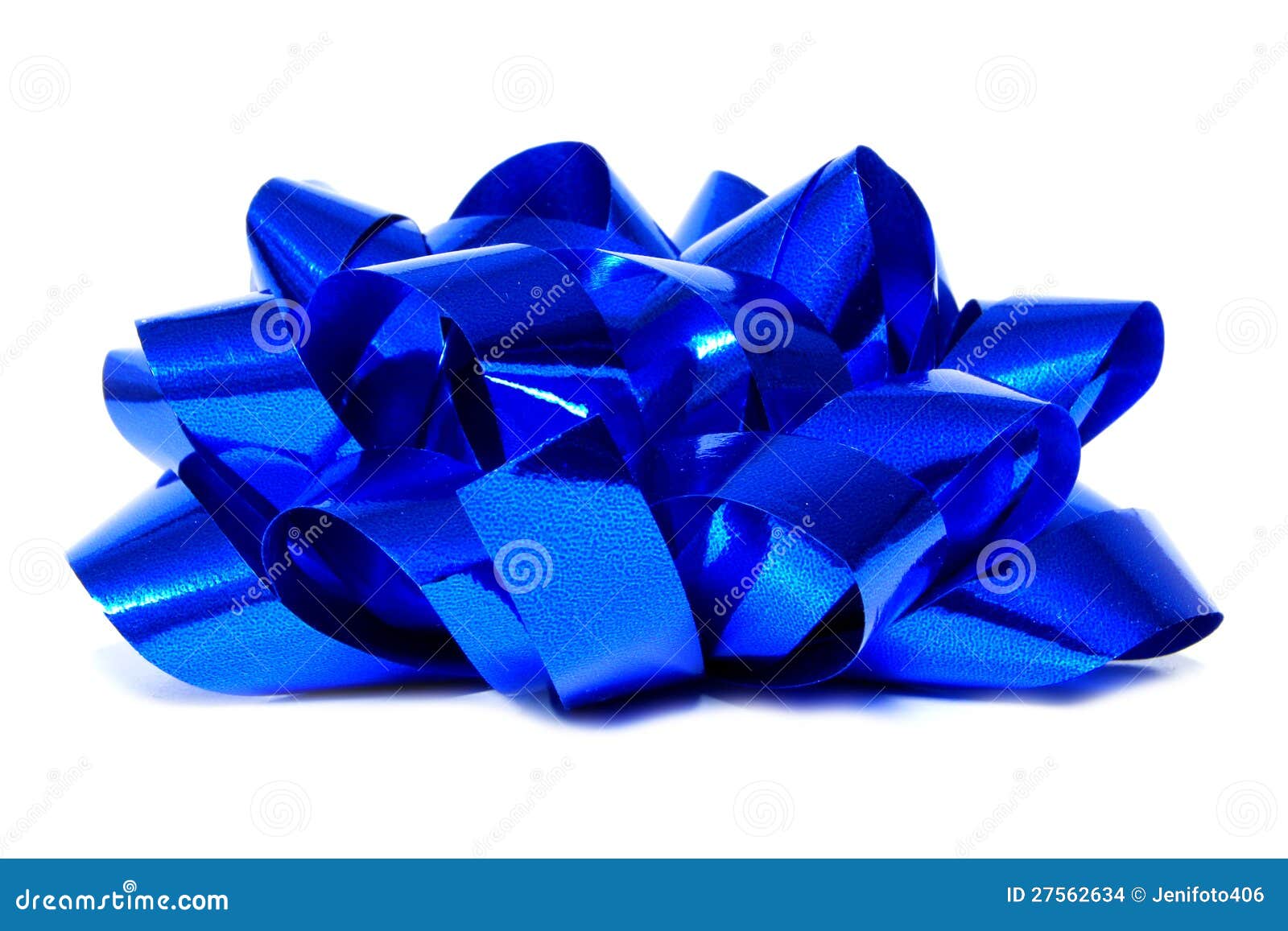 Blue gift bow stock photo. Image of white, side, decor 27562634