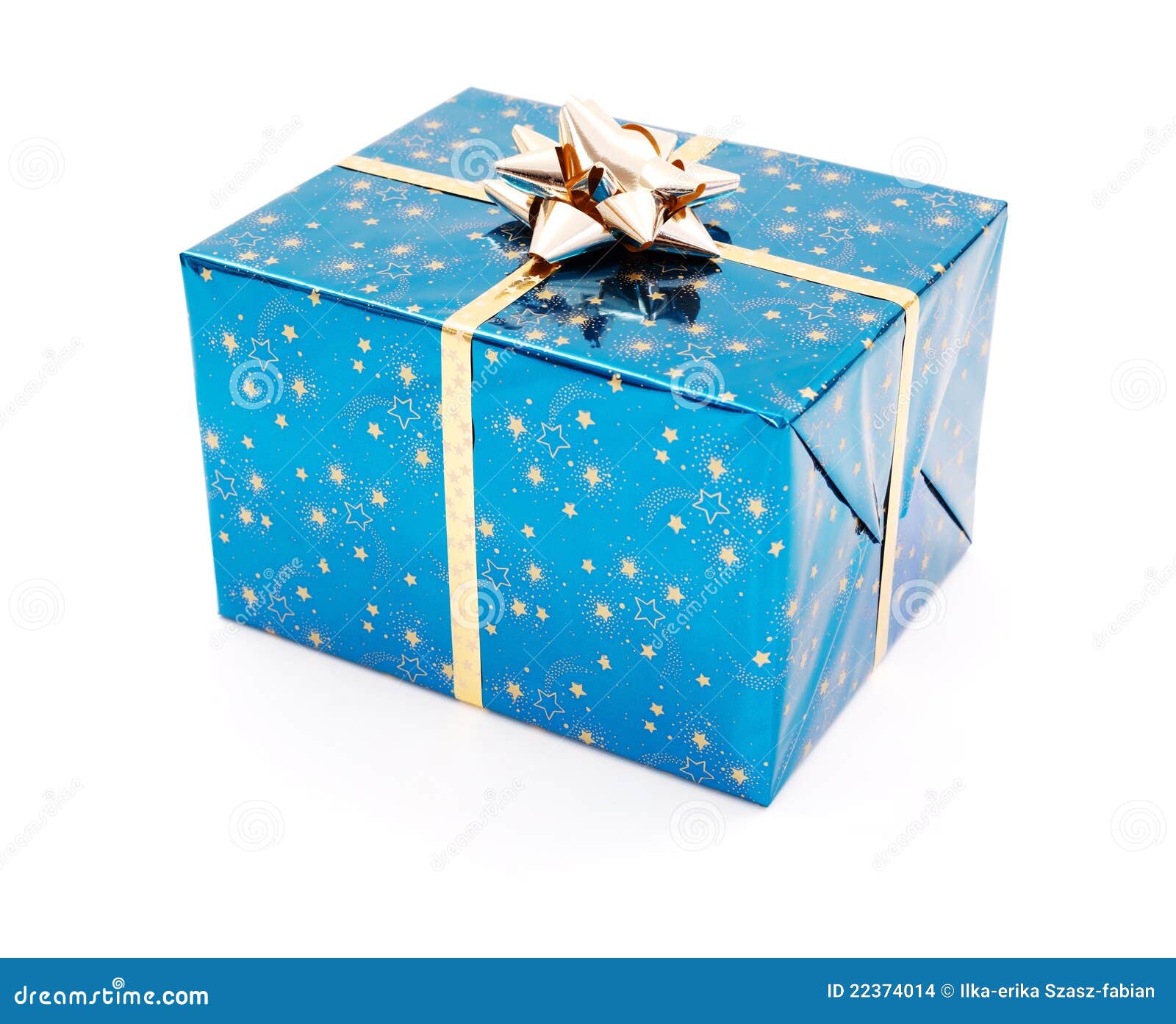 Blue gift box stock photo. Image of birthday, festive 22374014
