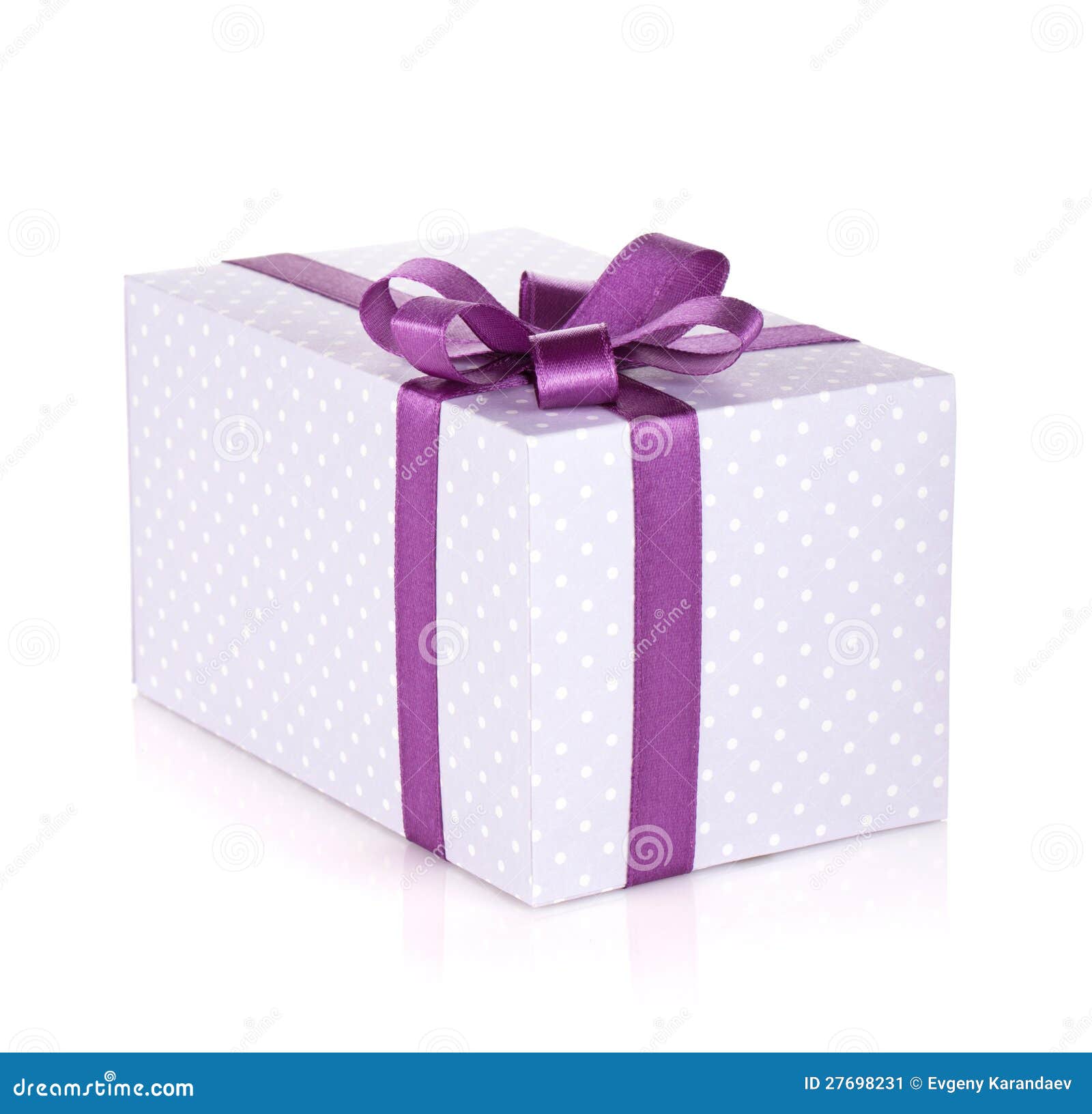 Blue Gift Box With Ribbon And Bow Stock Image Image of