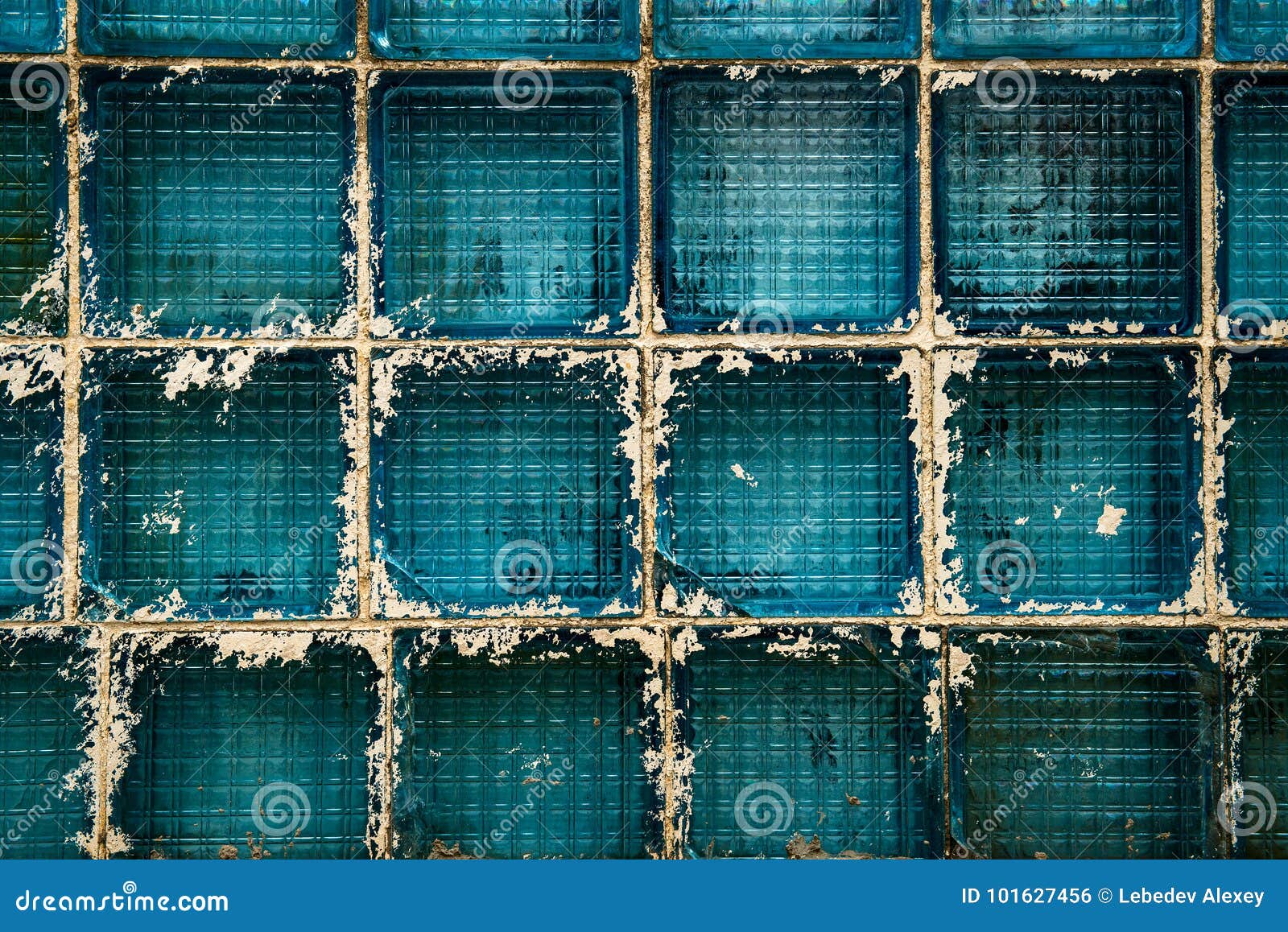 Blue glass blocks stock photo. Image of abstract, interior 101627456