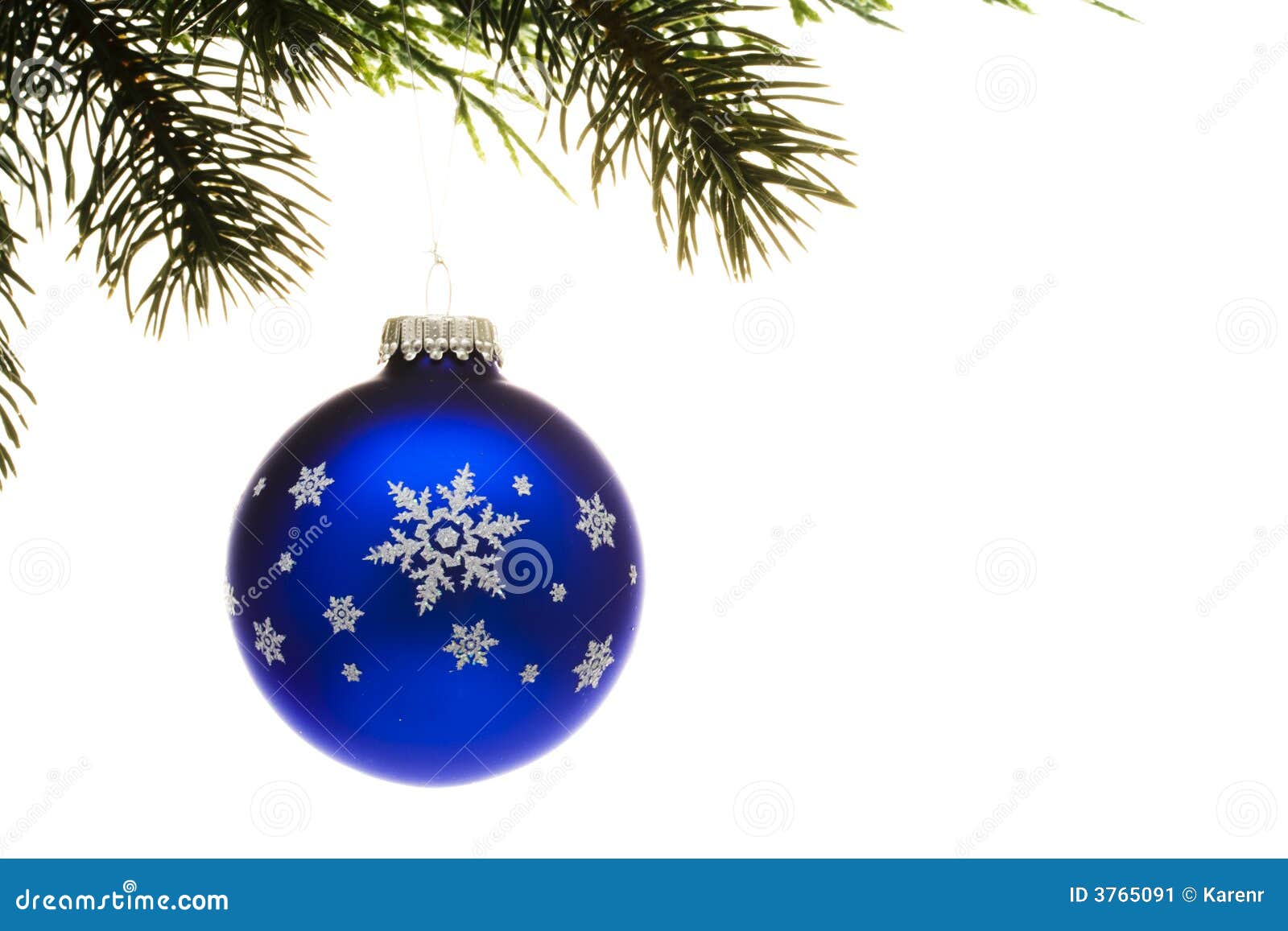 Blue Glass Christmas Ornament Stock Image Image of decorating, traditional 3765091