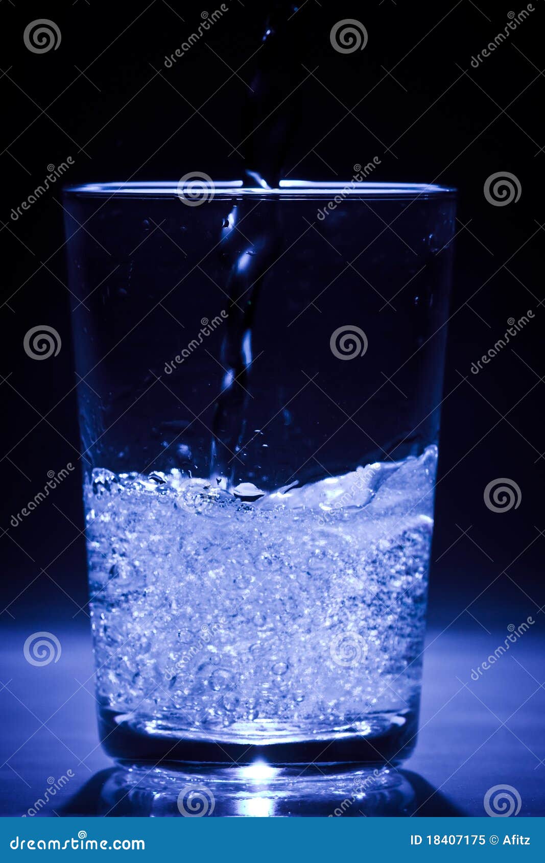 Four Beautiful Glass Cup Filled With Water In Blue Stock Photo, Picture and  Royalty Free Image. Image 8160433.