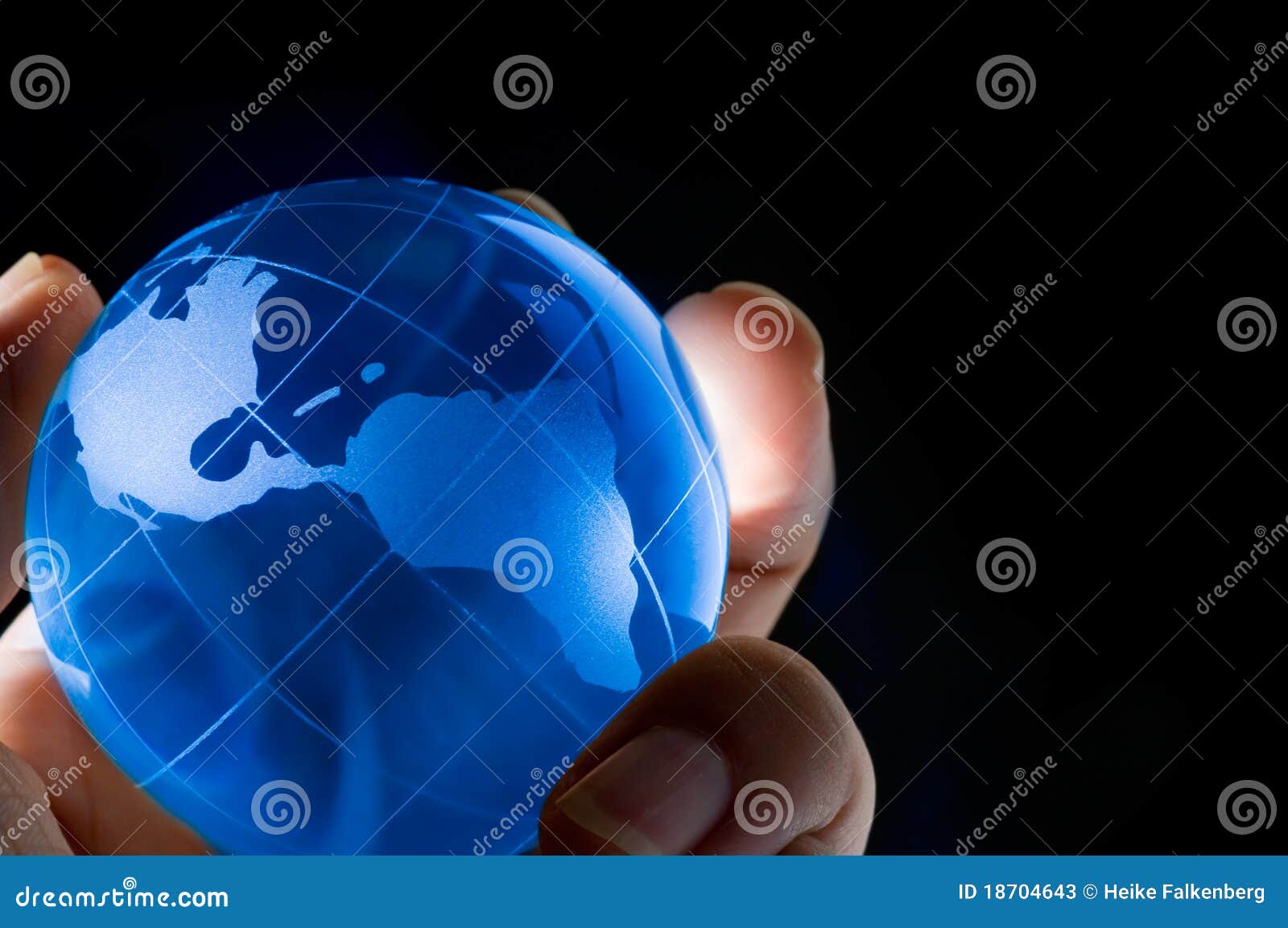 Blue Glass World Globe stock image. Image of geography 18704643