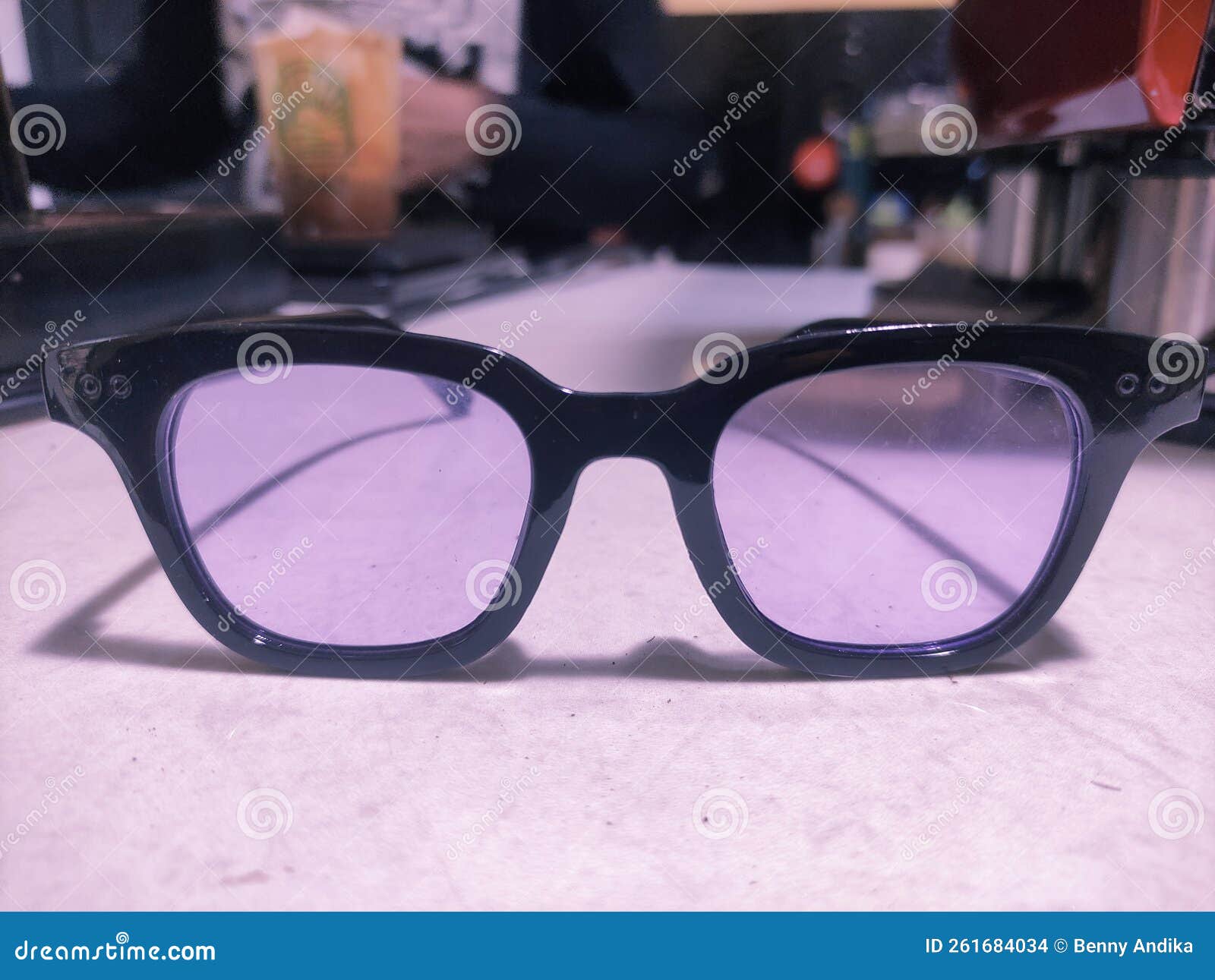 Blue glasses on the floor stock photo. Image of glasses 261684034