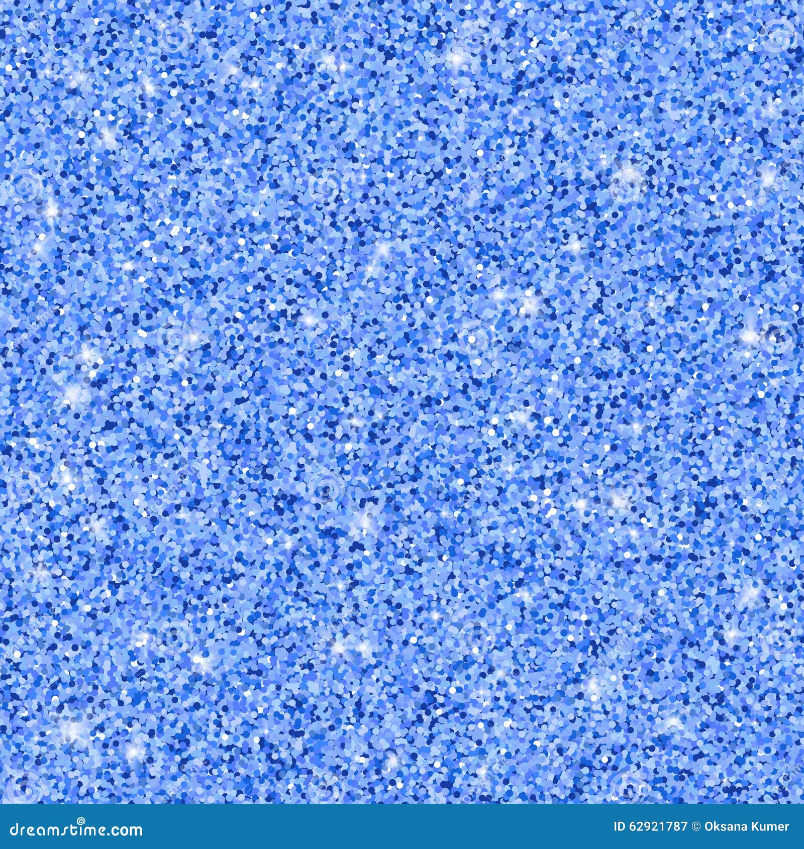 Blue Glitter Seamless Pattern, Vector Texture Stock Vector