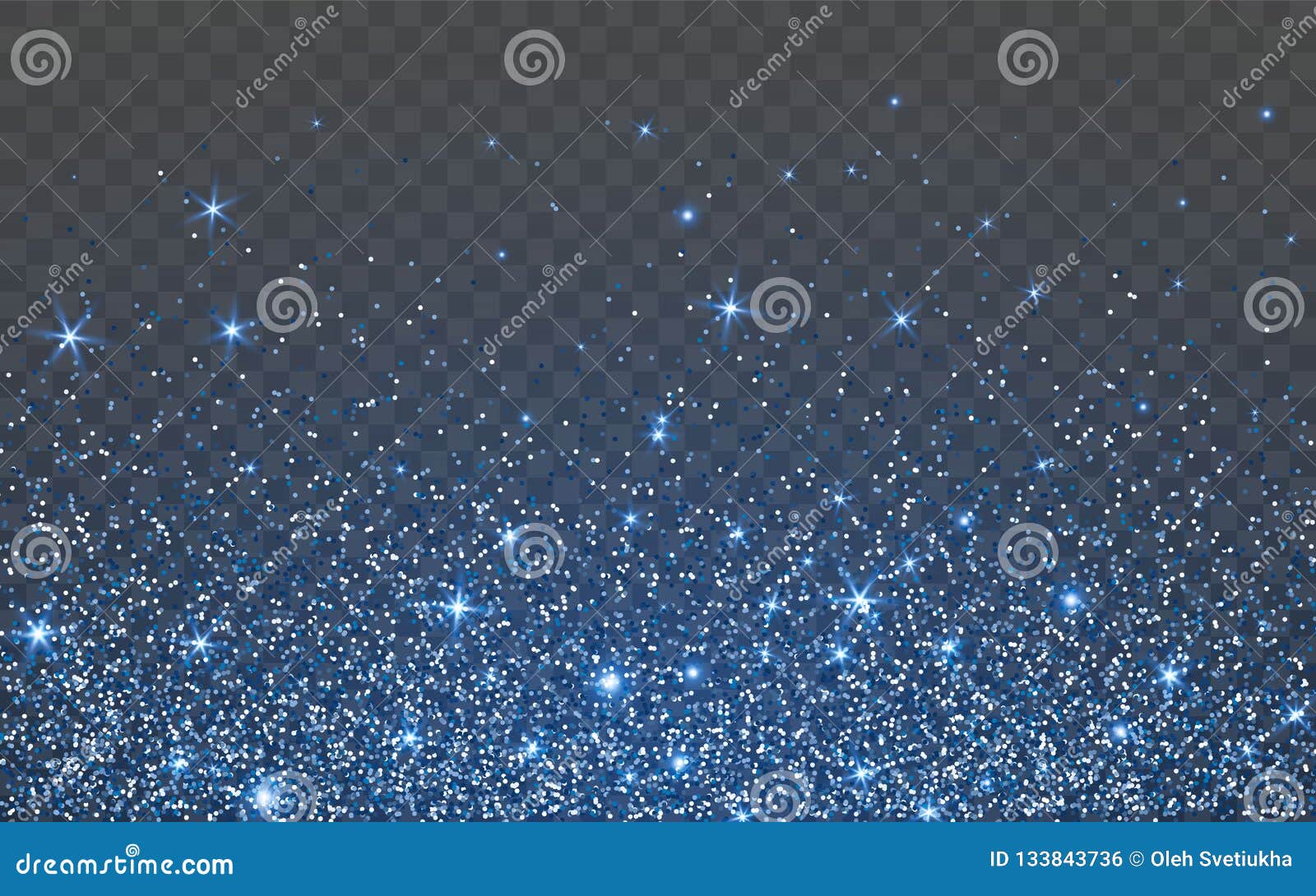 Blue glitter sparkle on a transparent background Vector Image