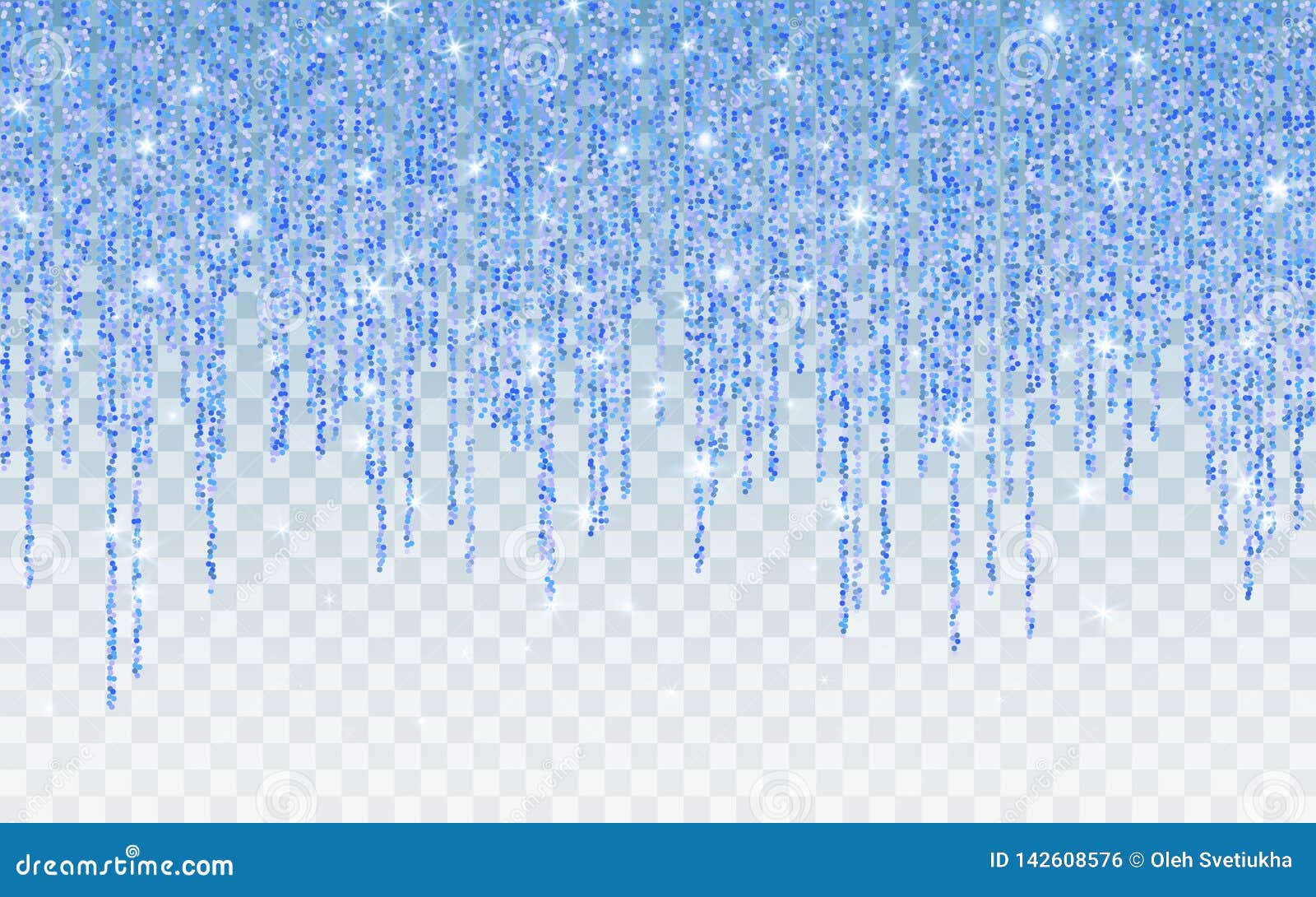 Blue glitter sparkle on a transparent background Vector Image