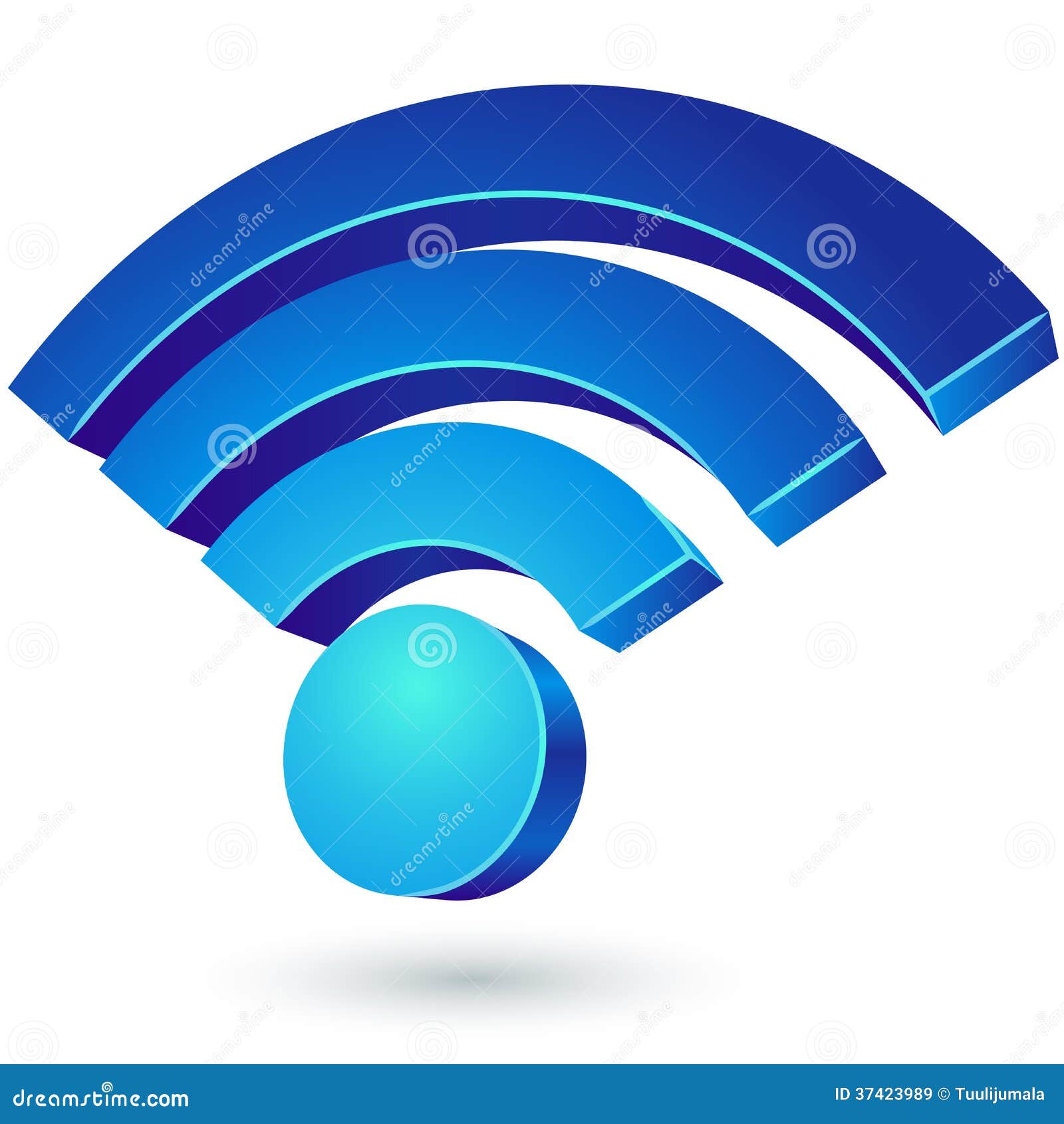 blue glossy wi-fi 3d sign