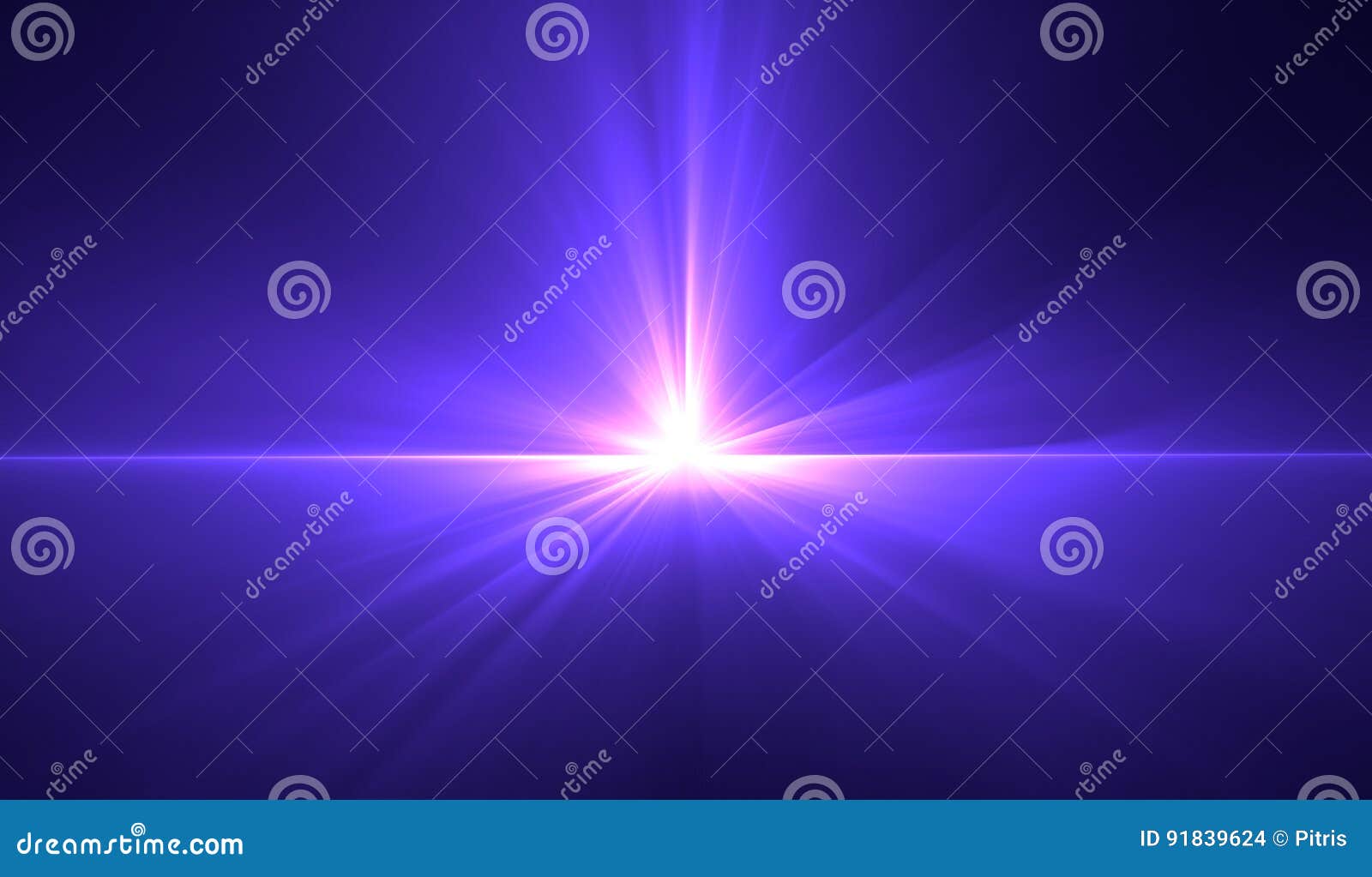 blue glow light effect. star burst