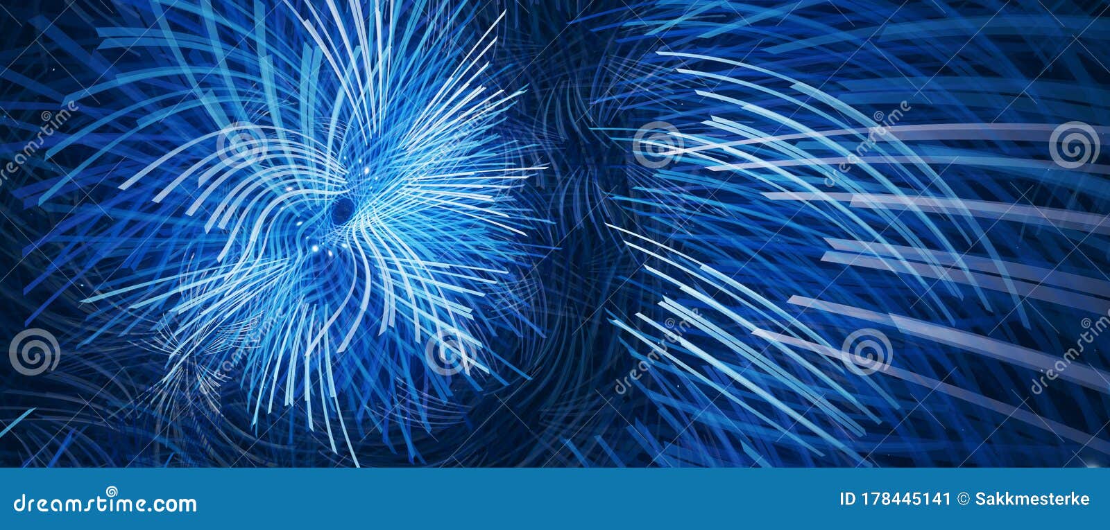 Blue Glowing Lines Explosion Abstract Widescreen Background Stock