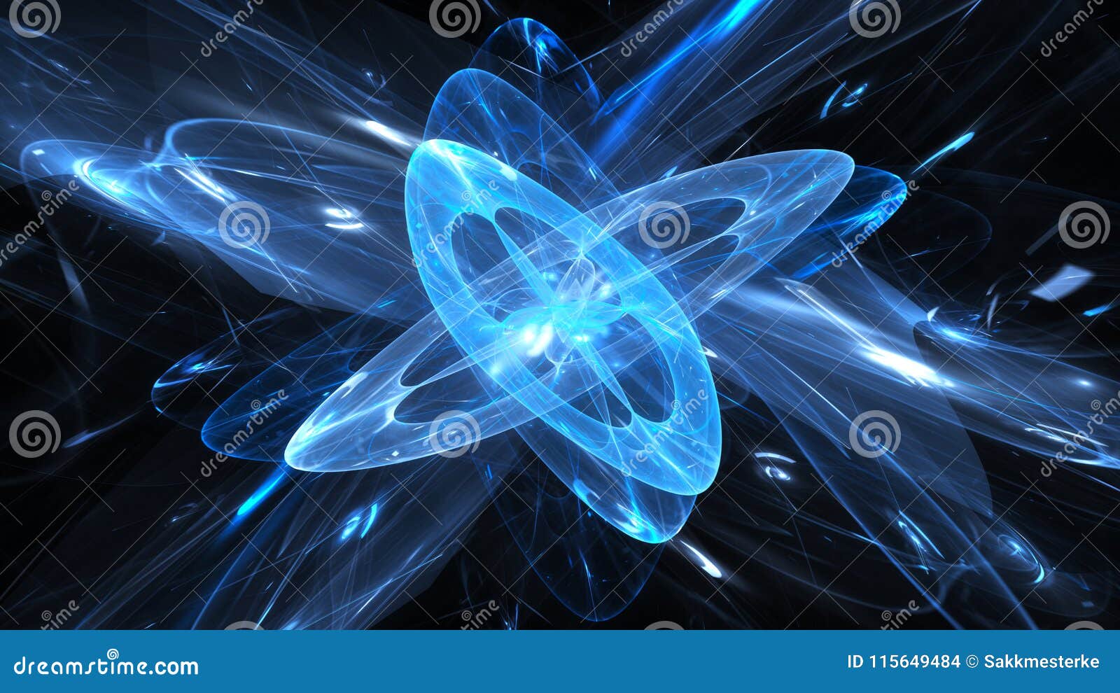blue glowing magical quantum in space