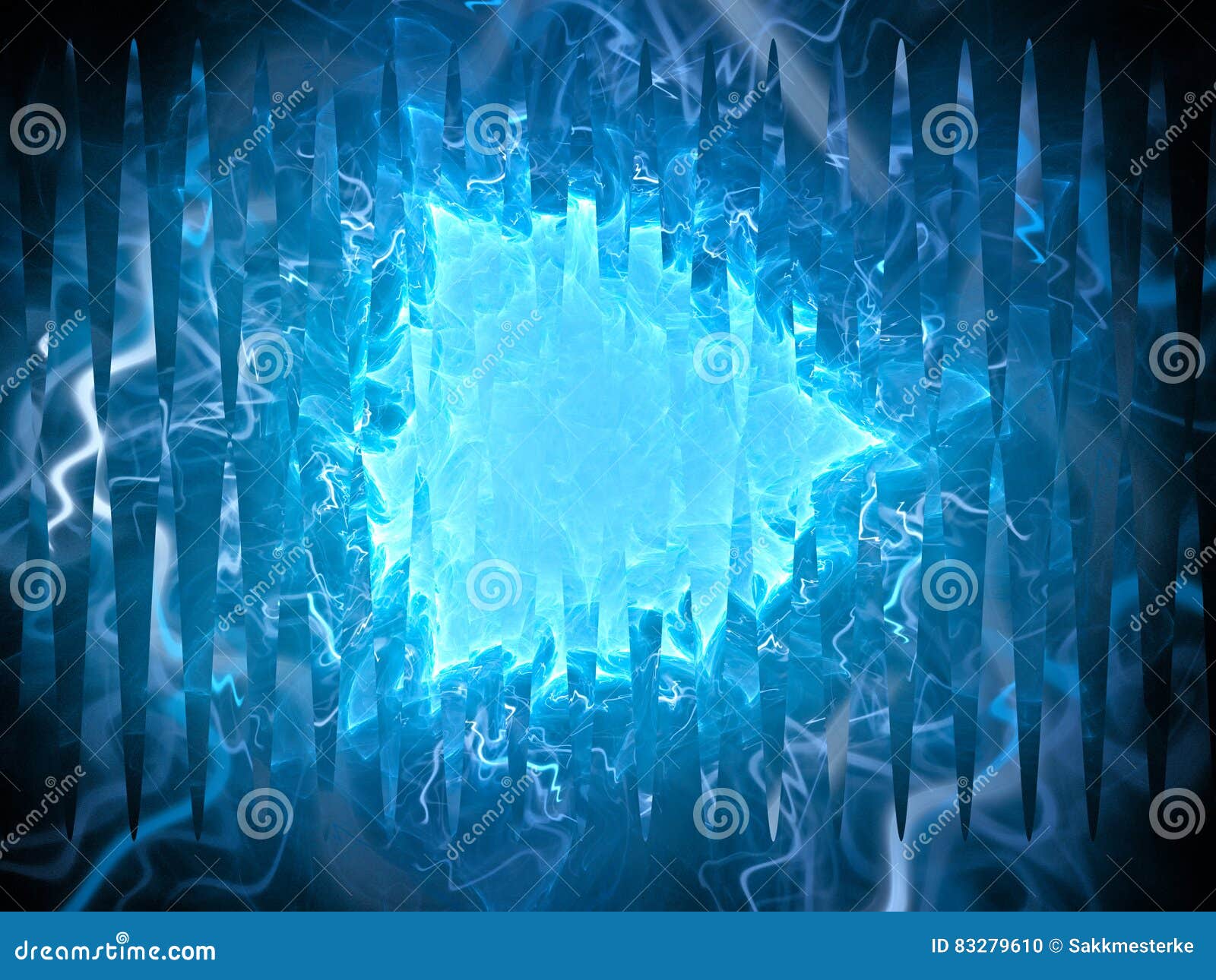 blue glowing plasma triangle alien technology