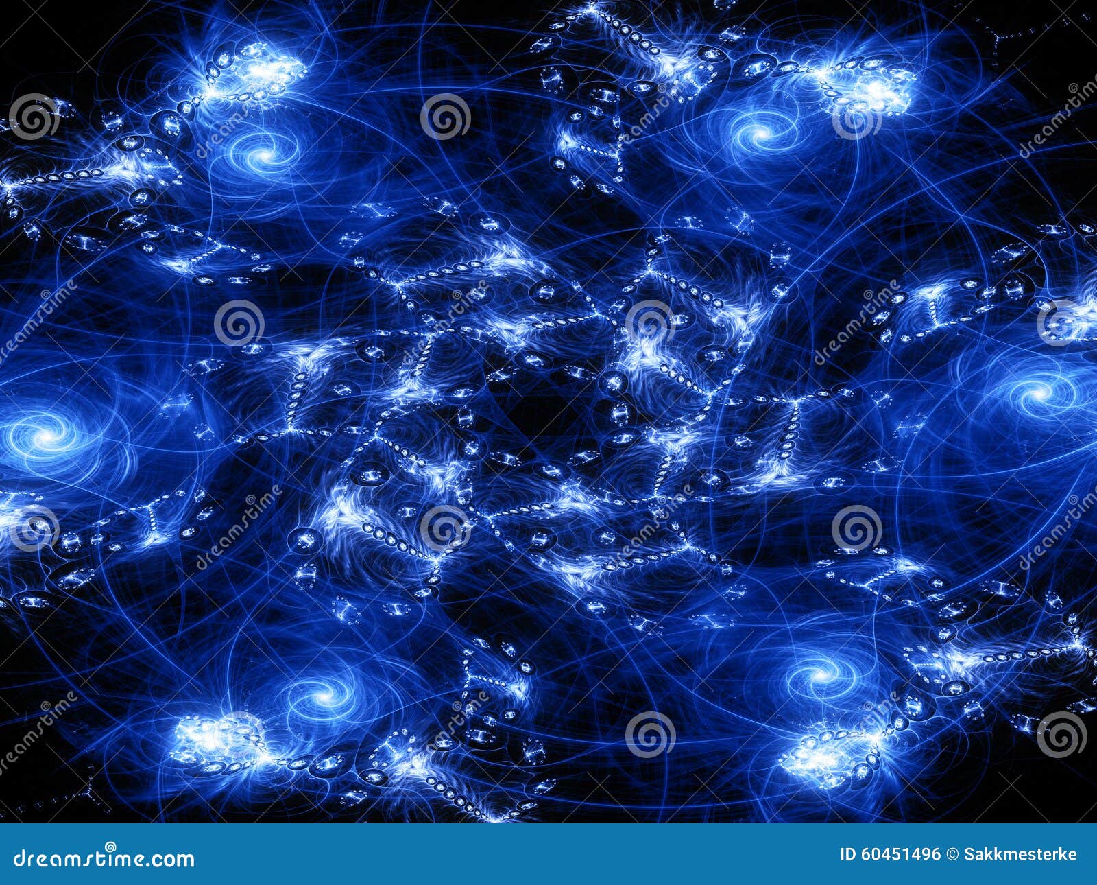 blue glowing quantum fractal patterns