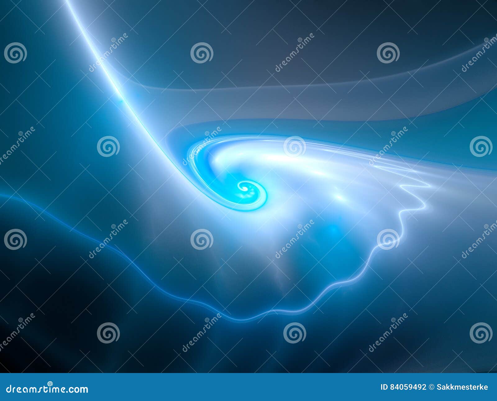 Blue Glowing Spiral Energy Field Stock Illustration Illustration of