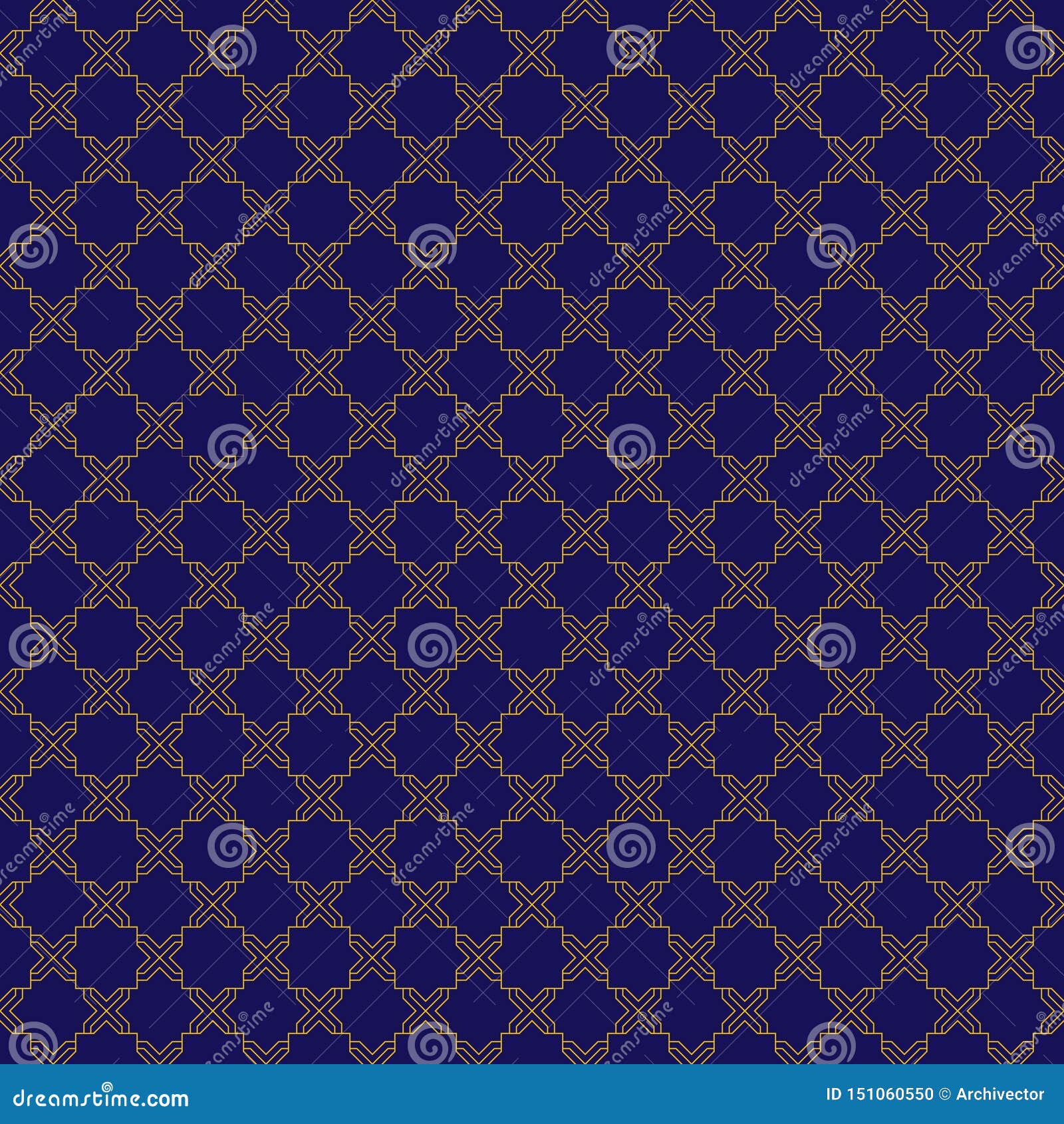 Blue and Gold Seamless Pattern Stock Vector - Illustration of ...
