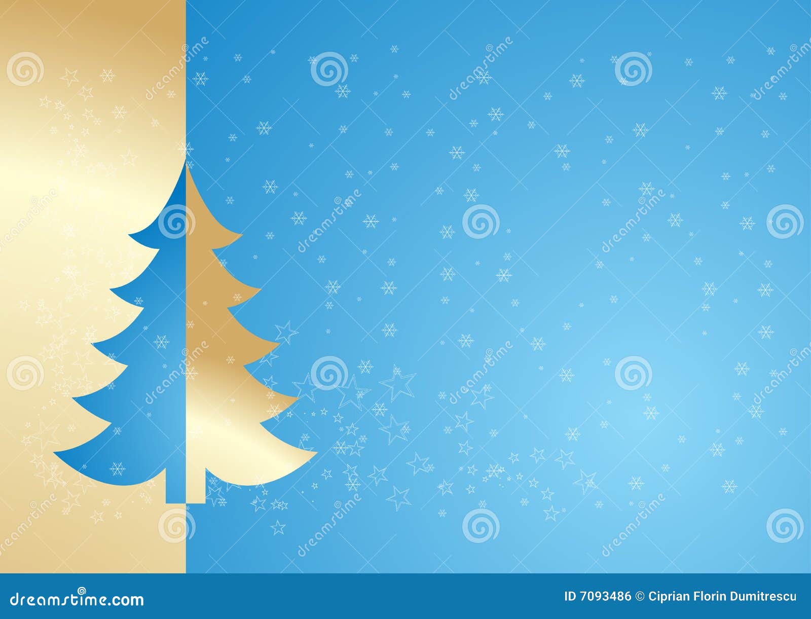 Blue and gold tree stock illustration. Illustration of tree 7093486