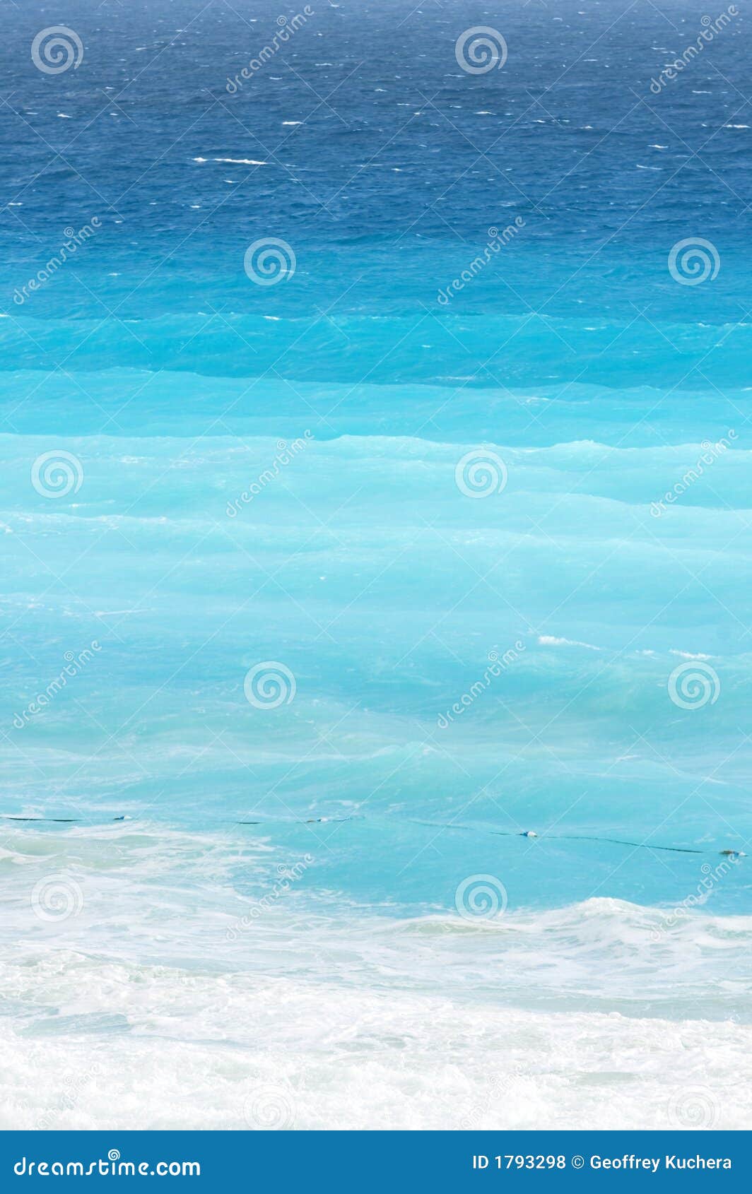 blue gradients of ocean at caribbean beach