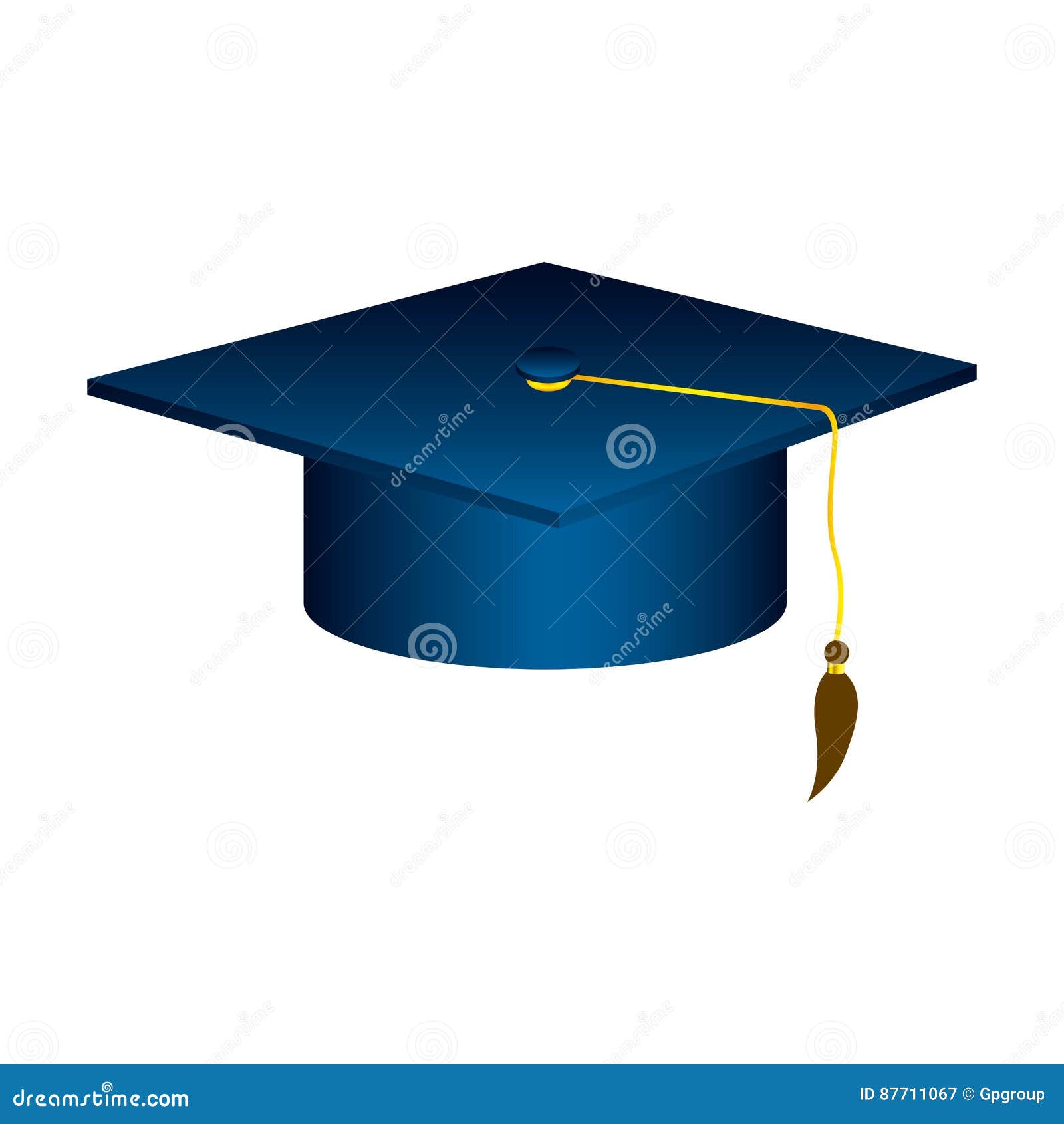 Blue graduation hat icon stock illustration. Illustration of object ...