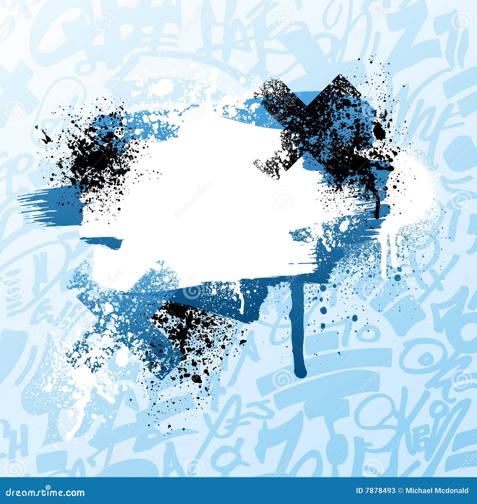 Blue Graffiti Paint Splatter Stock Vector - Illustration of pattern, digitally: 7878493
