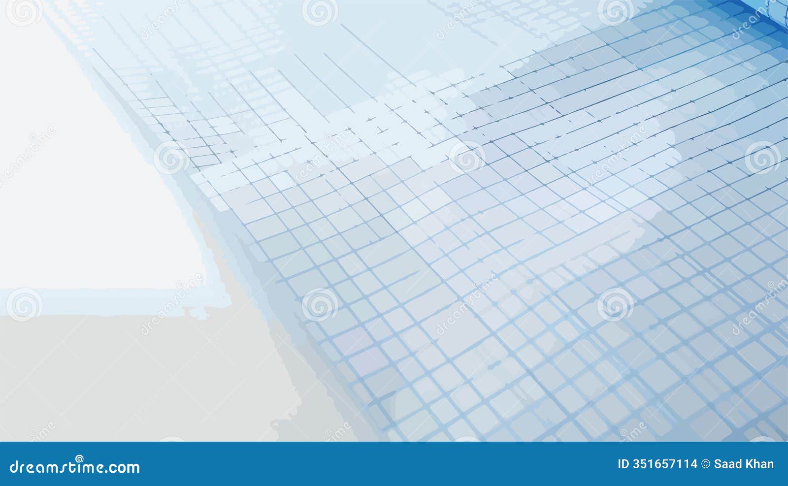 blue graph paper sheet with square grid for math 