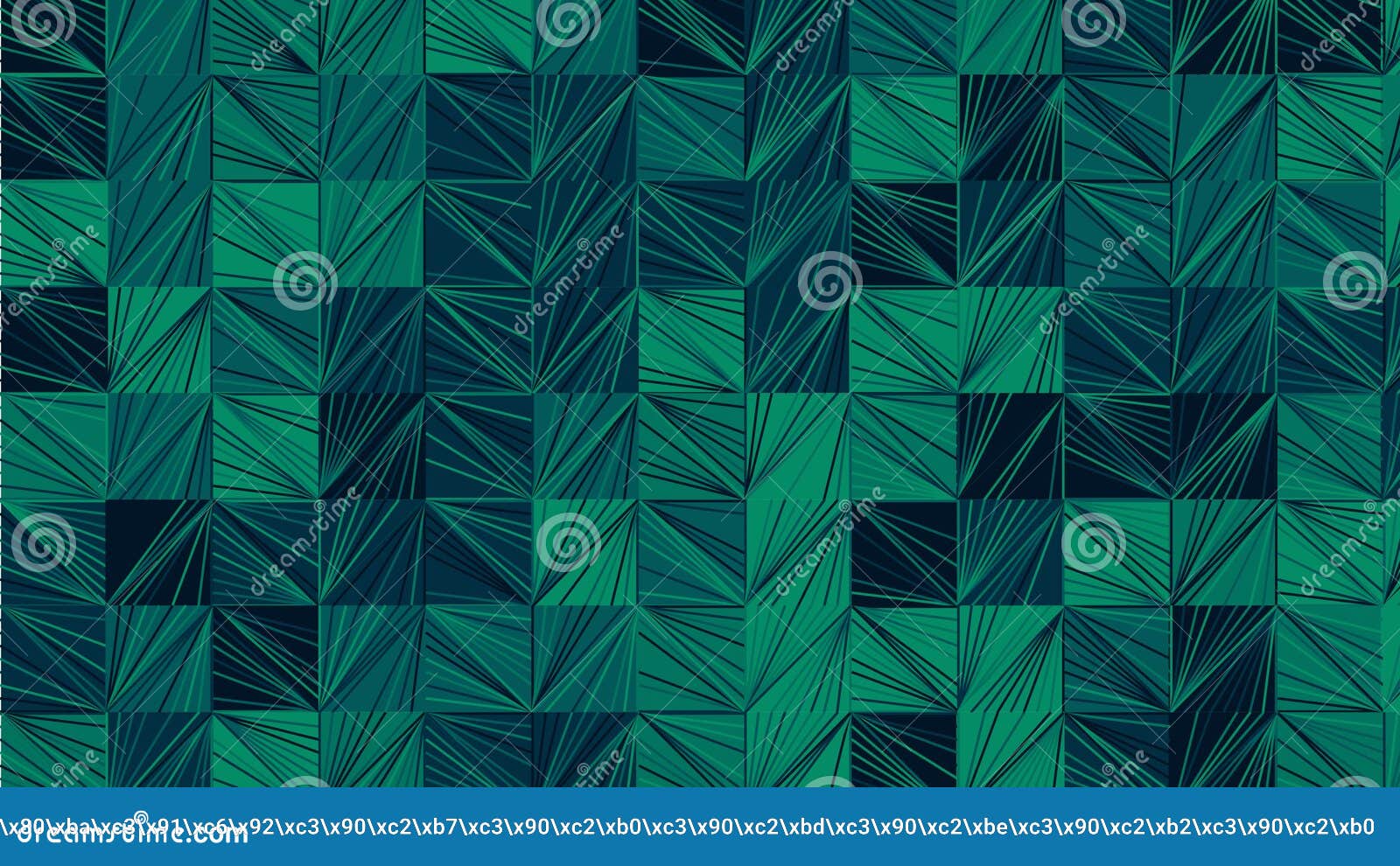 Blue and Gree Geometric Pattern, Wallpaper for Fabric Stock