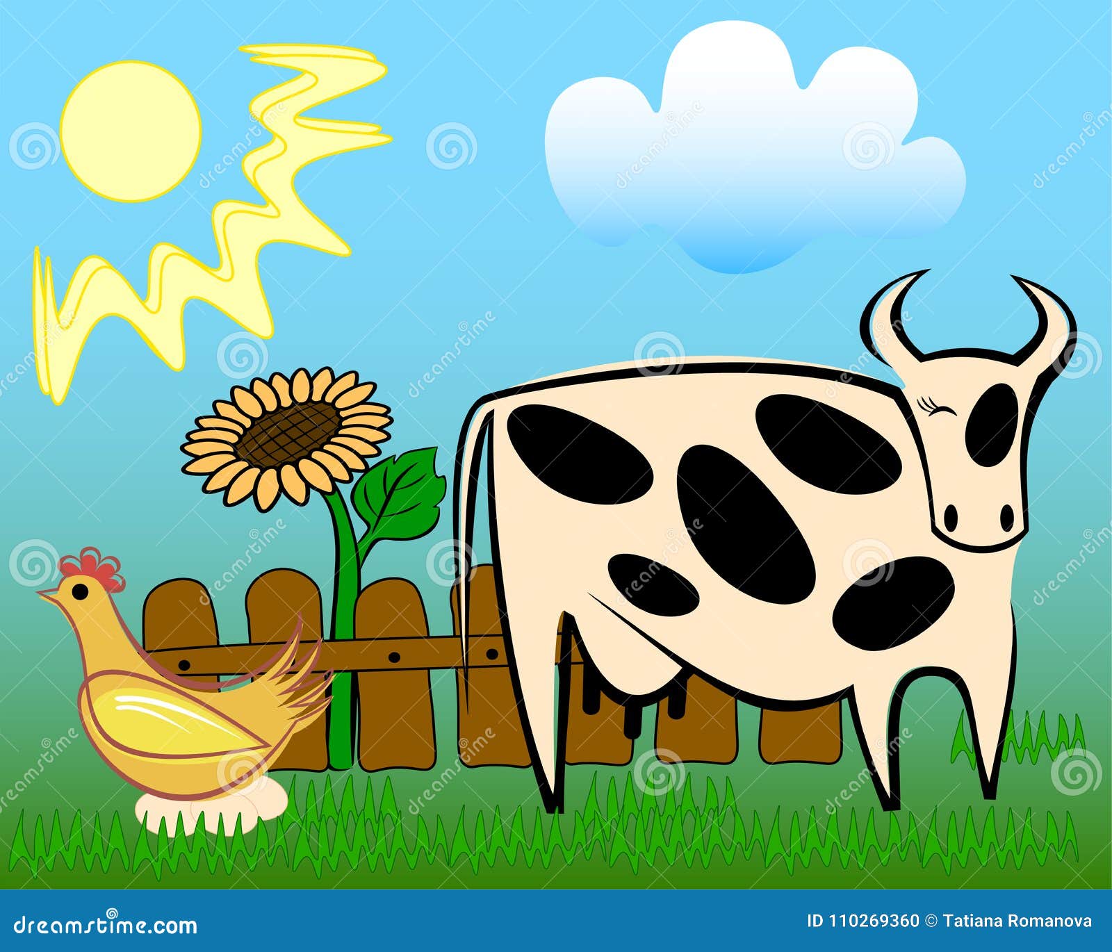 Animals on the farm stock vector. Illustration of vector - 110269360