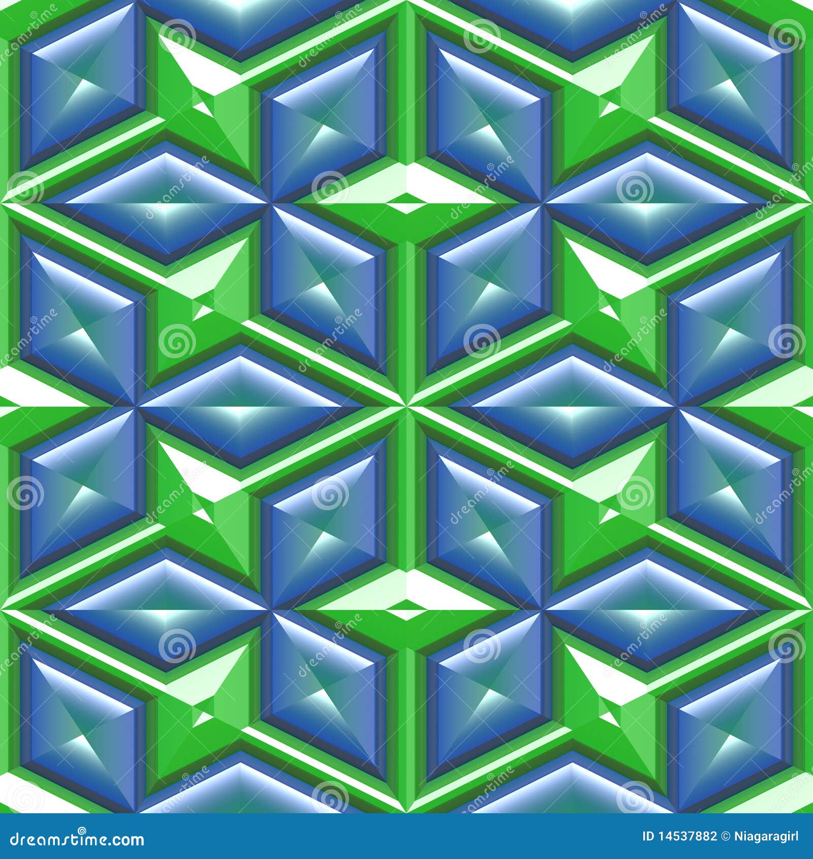 Blue Green Boxes and Triangles Stock Illustration Illustration of