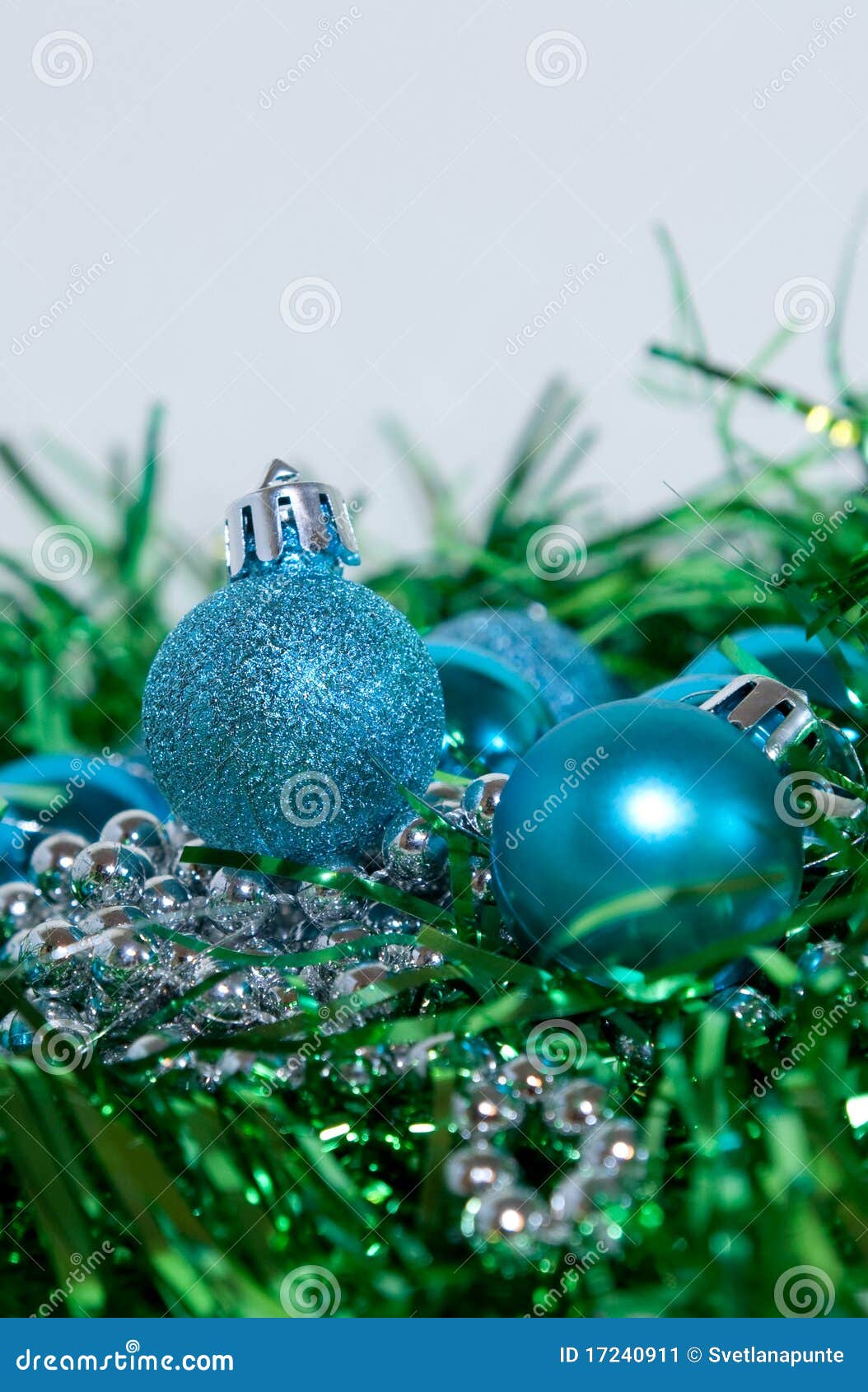 Blue And Green Christmas Decorations Stock Image - Image: 17240911