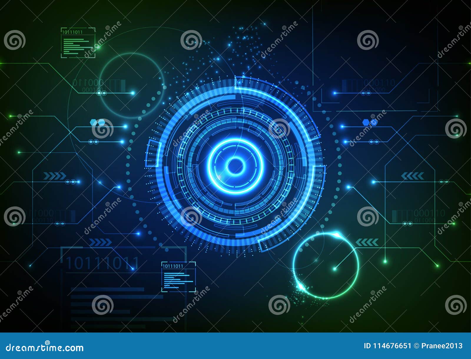 Blue Green Game Technology Background Stock Vector Illustration of
