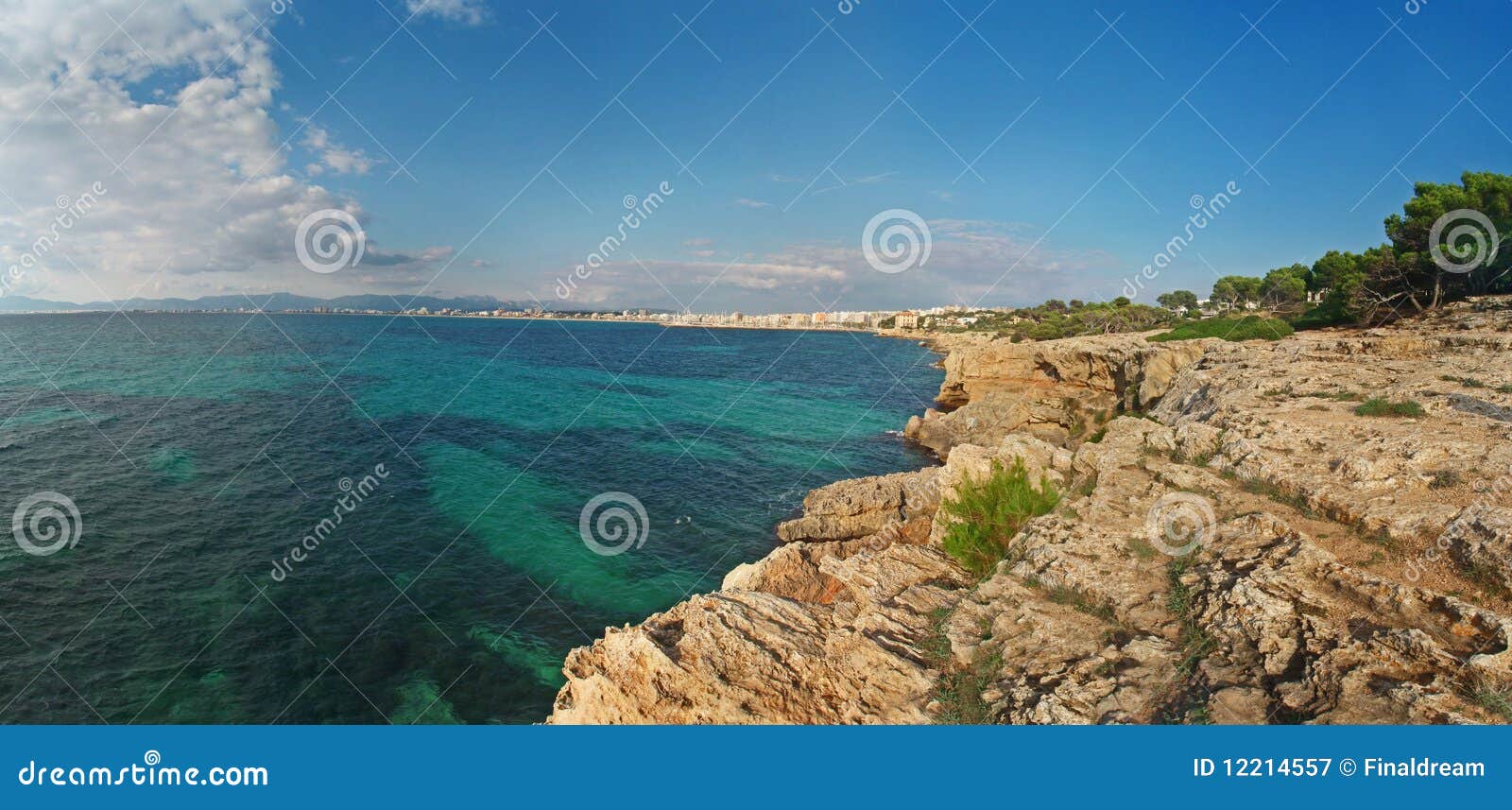 Blue and Green Mediterranean Sea of Majorca Stock Image Image of