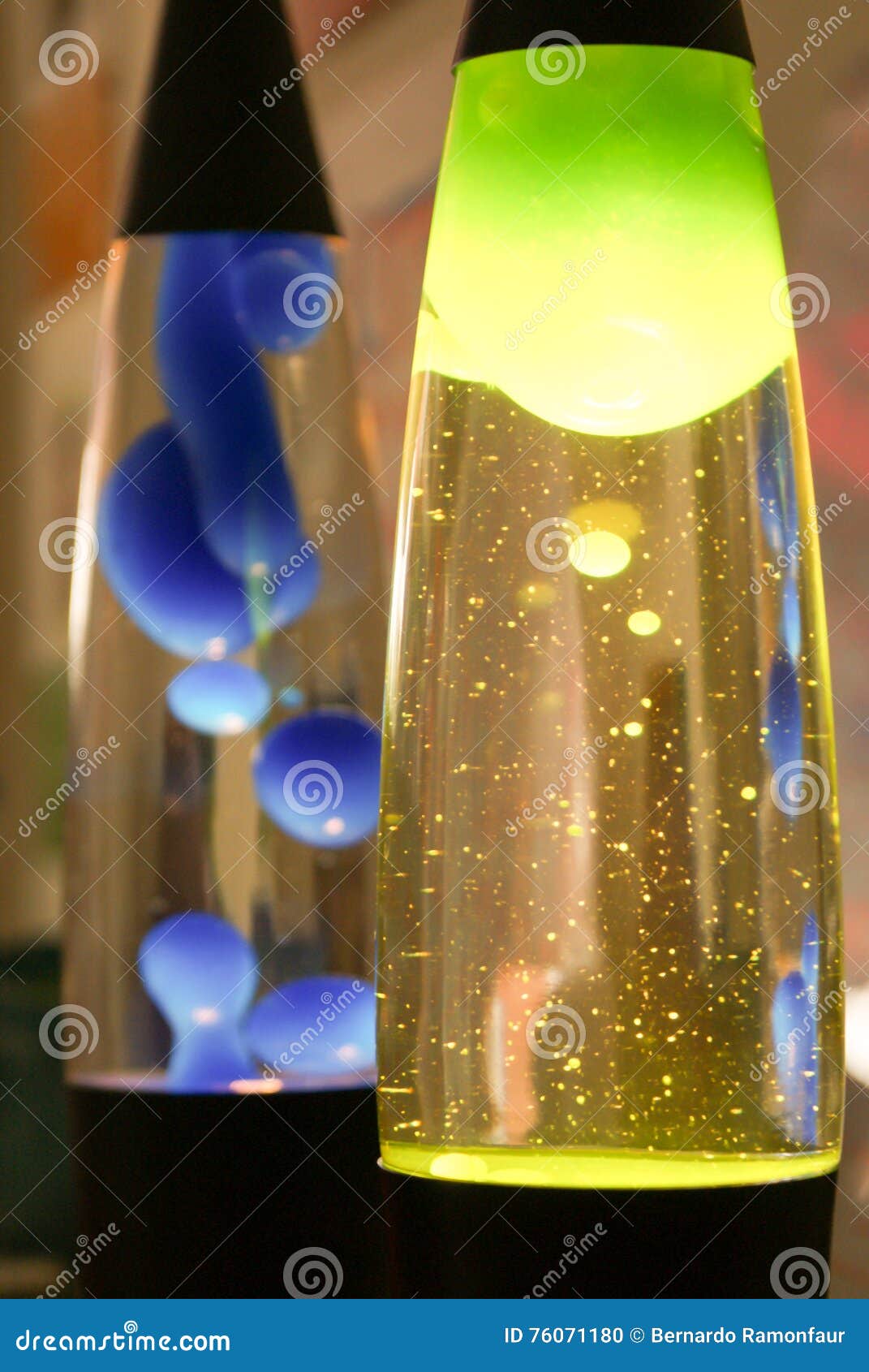 Blue and Green Retro Lava Lamps Stock Photo Image of water, light