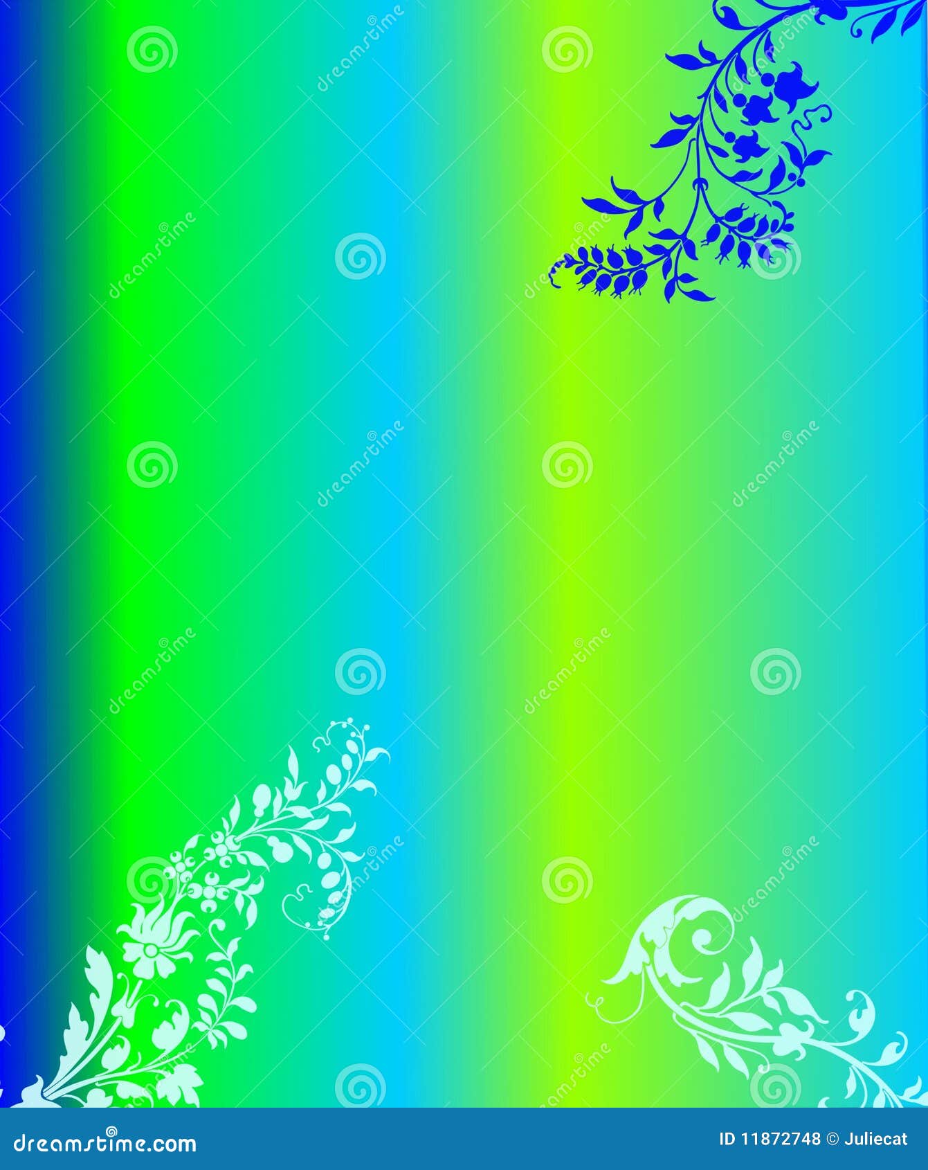 Blue Green Shaded Floral Background Stock Illustration Illustration