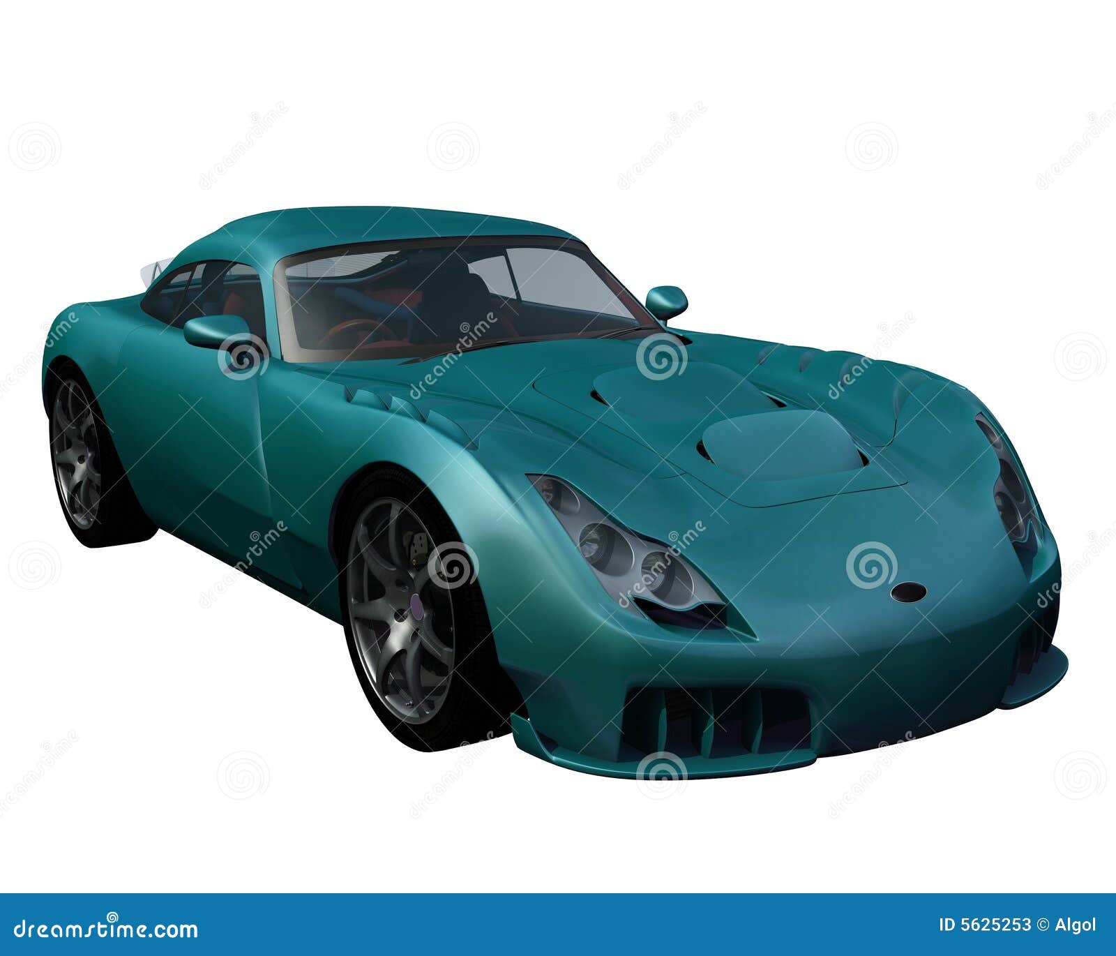 BlueGreen Sports Car stock illustration. Illustration of grills 5625253