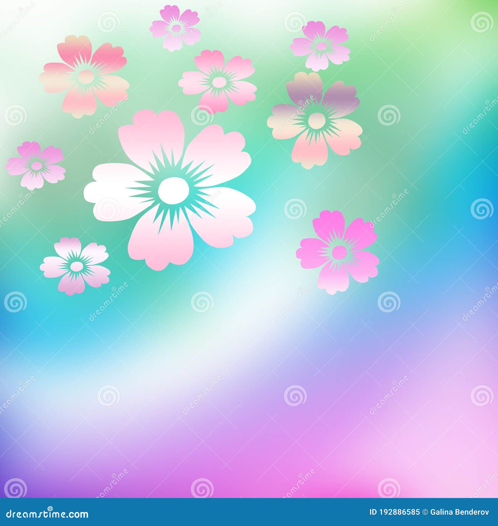 blue green flower background