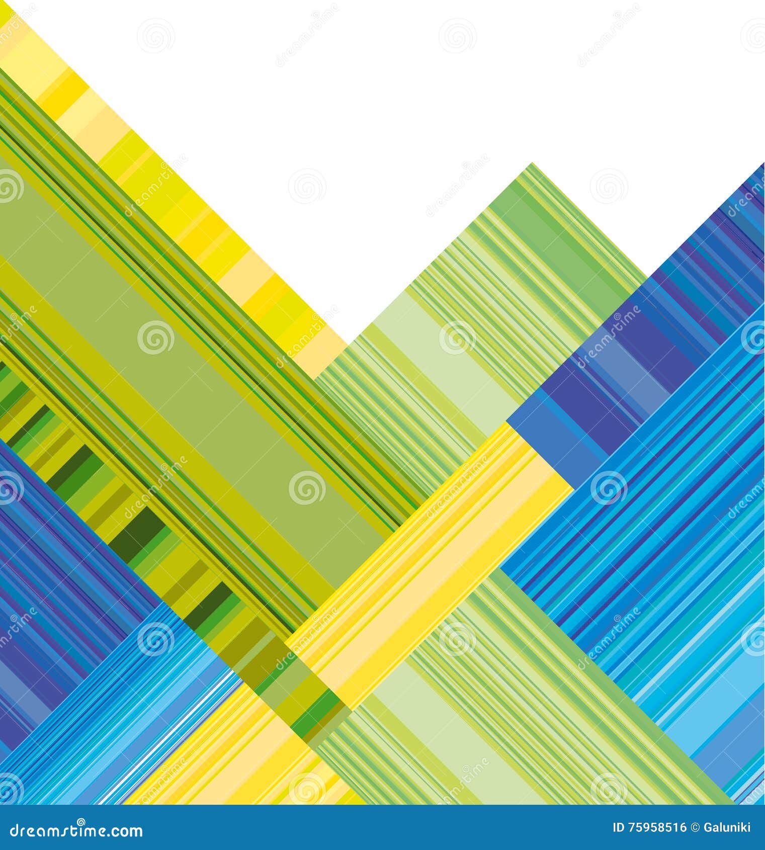 Blue and Green Vector Header with Colorful Stripe. Stock Vector