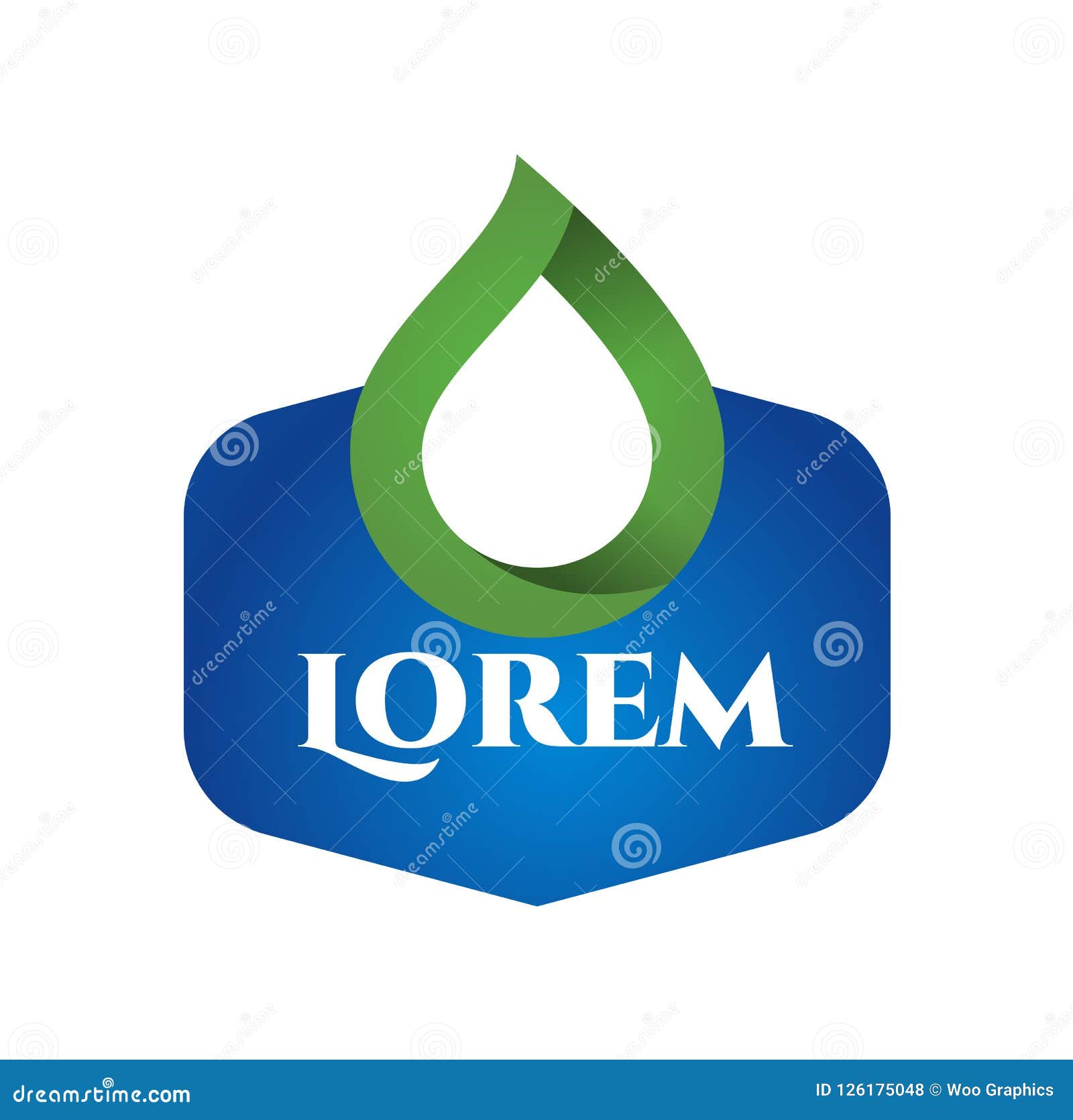 Blue Green Vector Mineral Bottled Spring Water Logo Design Stock Vector