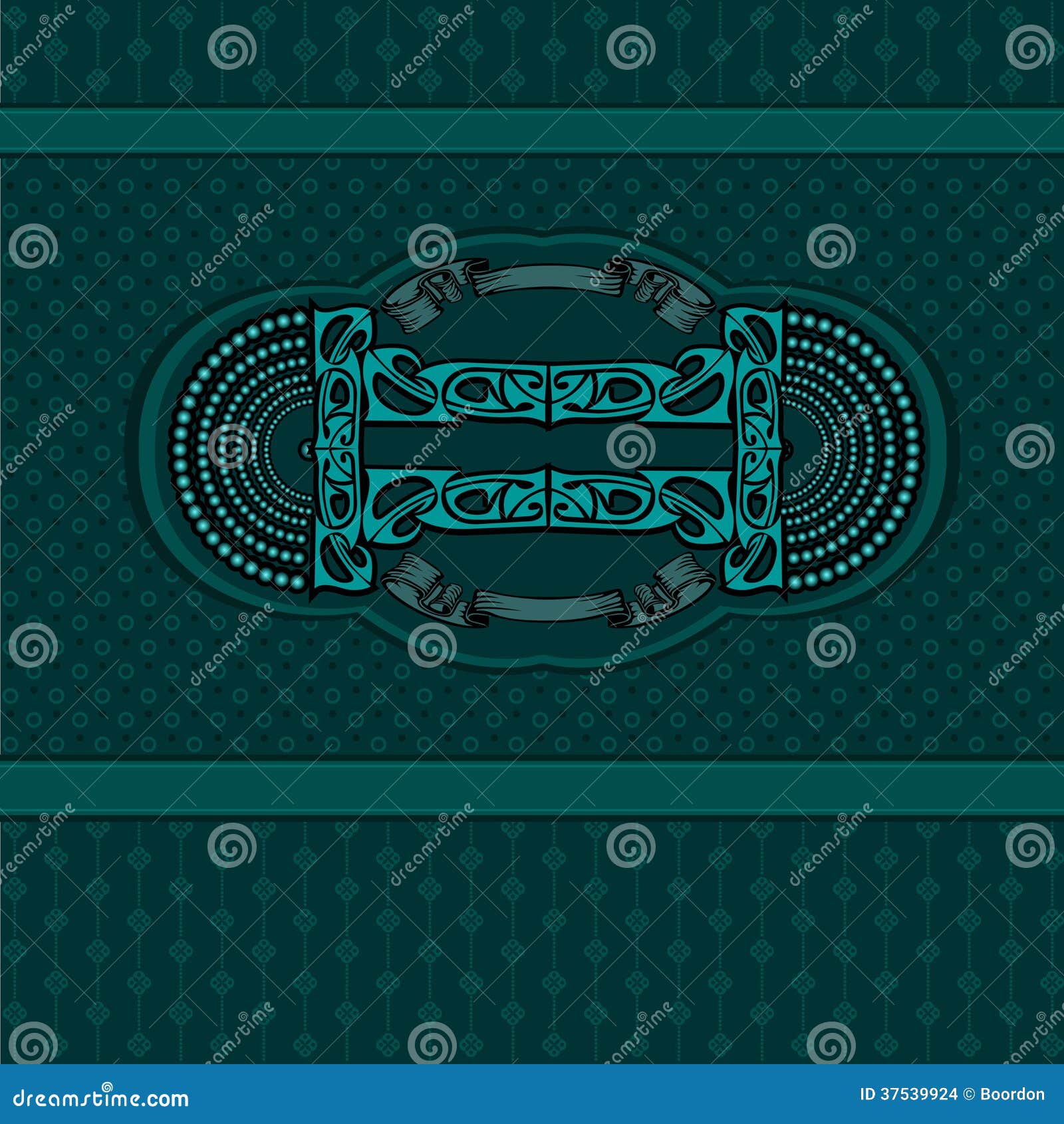 Blue Green Vintage Luxury Background with Pattern Stock Vector