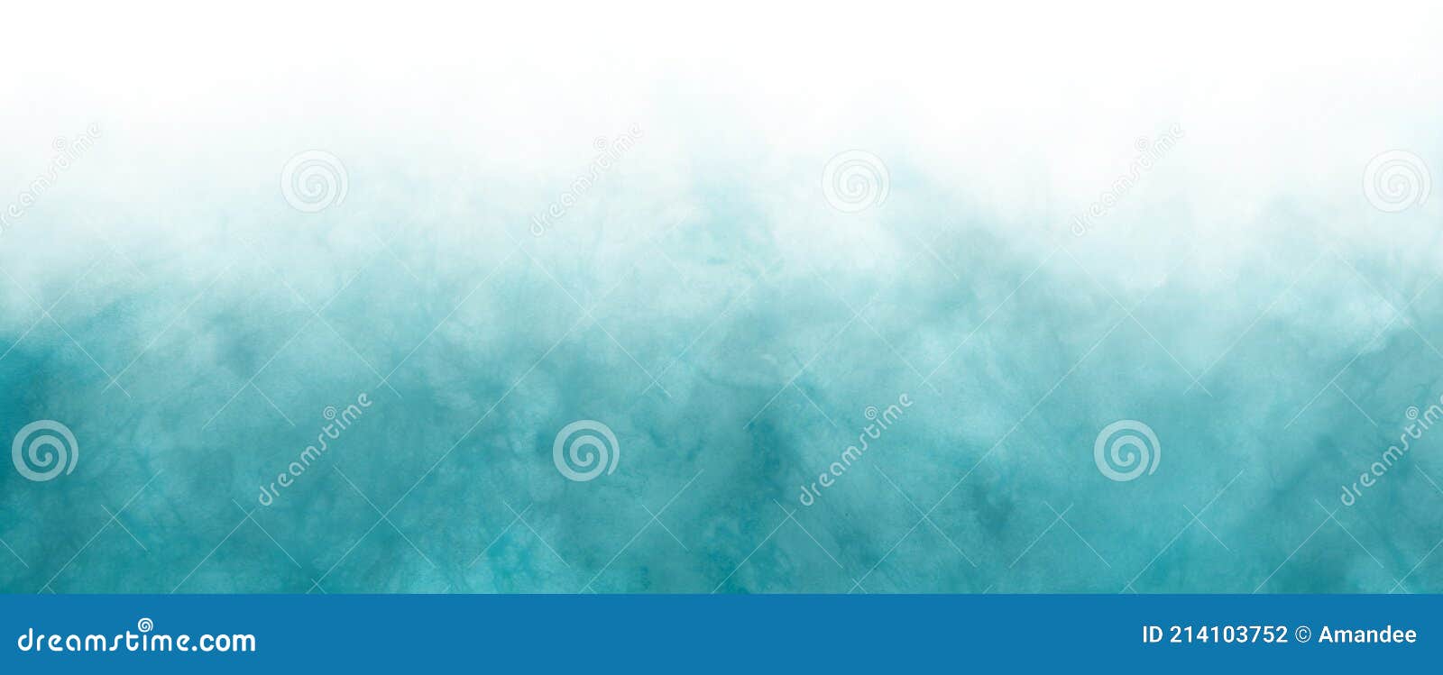 blue green and white background with gradient ocean or sky color with white smoke or haze border