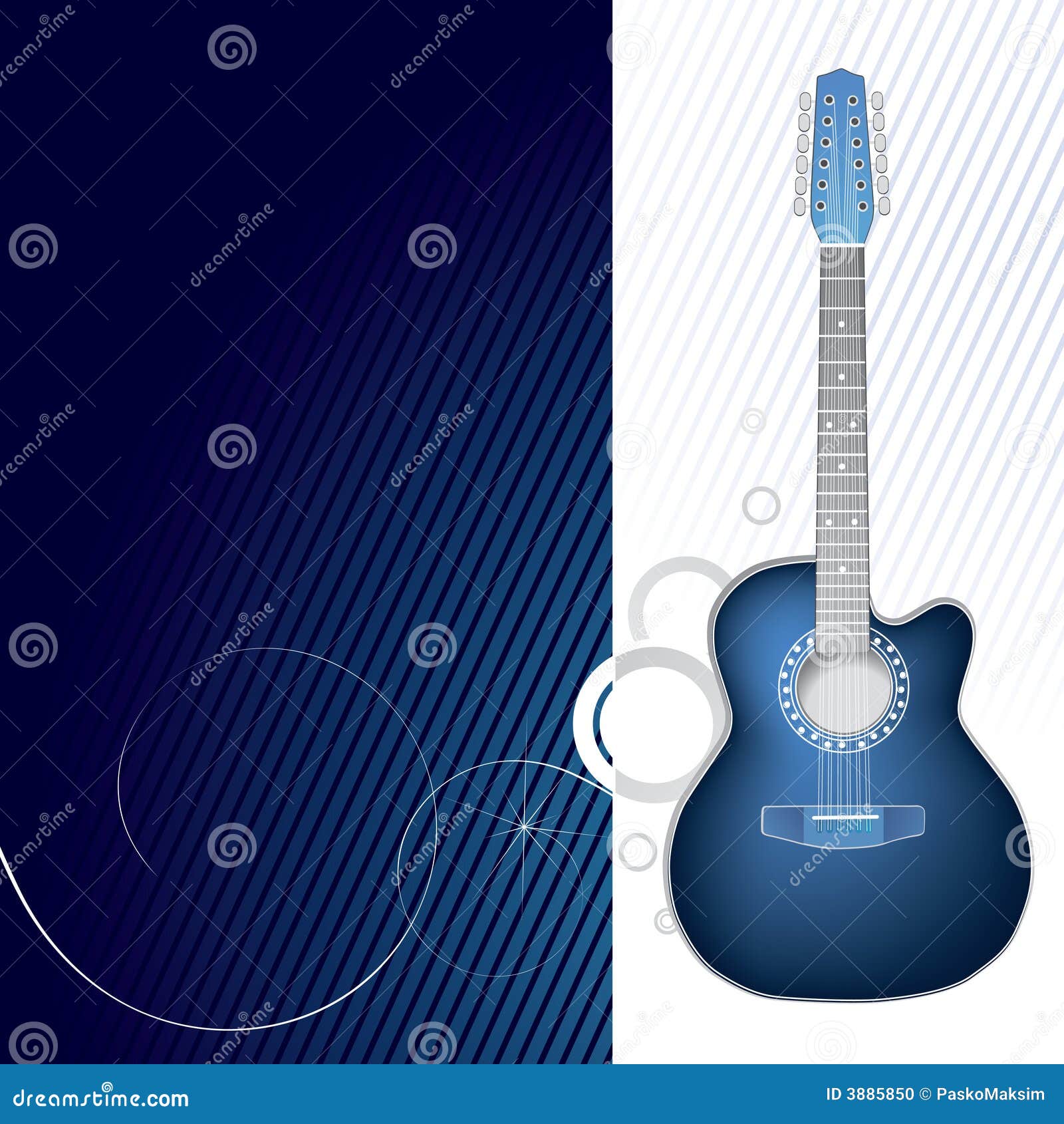 Blue guitar design graphic stock vector. Illustration of artistic 3885850