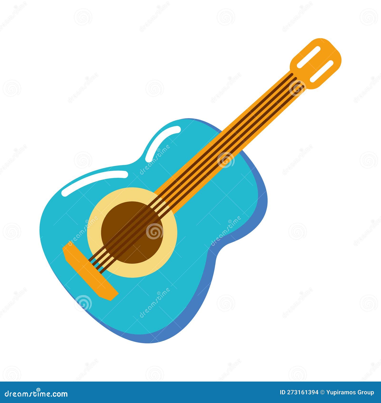 Blue guitar instrument stock vector. Illustration of sound 273161394