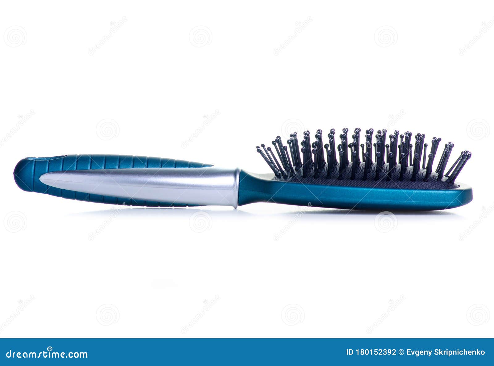 Blue hair brush stock photo. Image of accessory, color 180152392