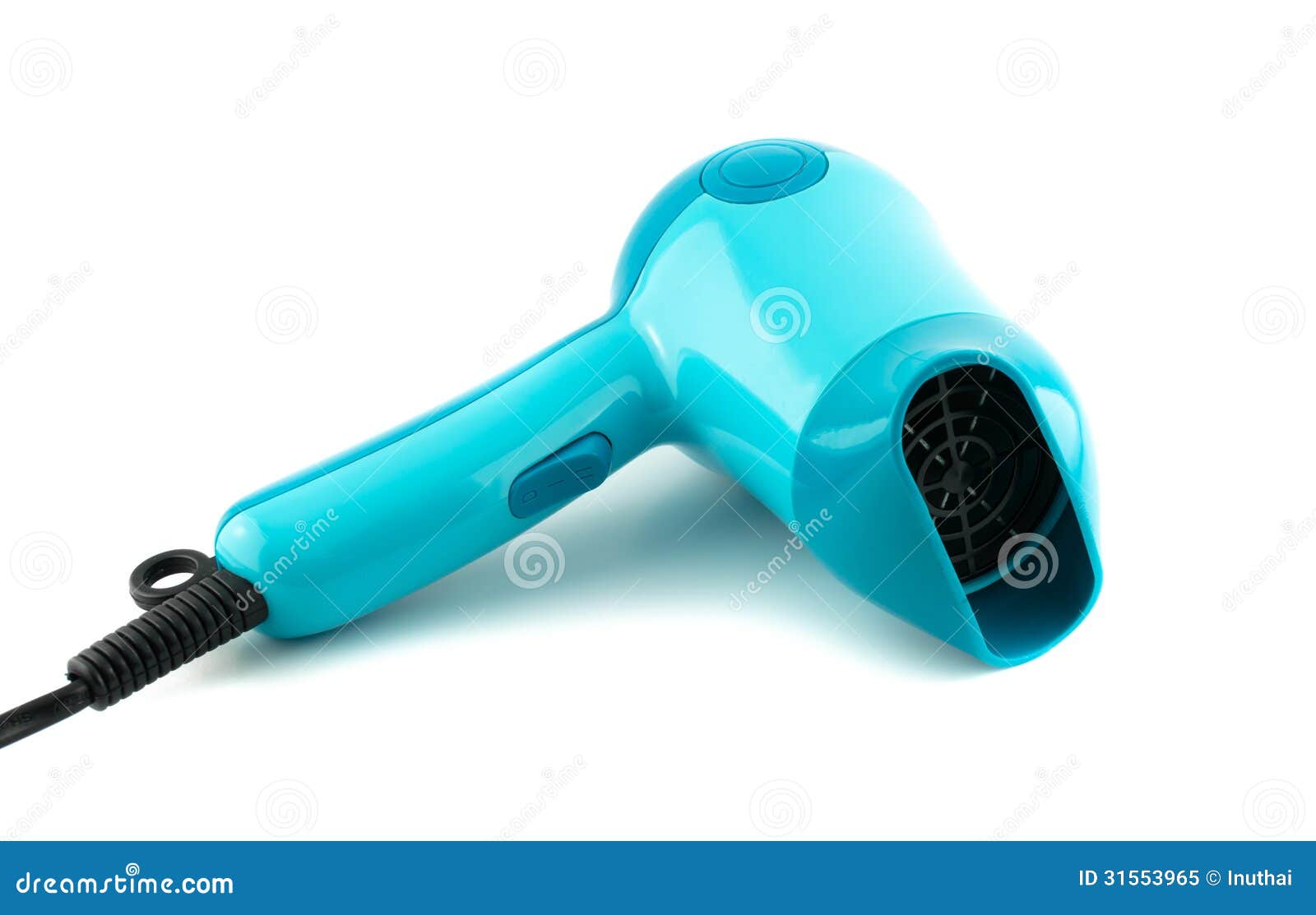 blue and white hair dryer
