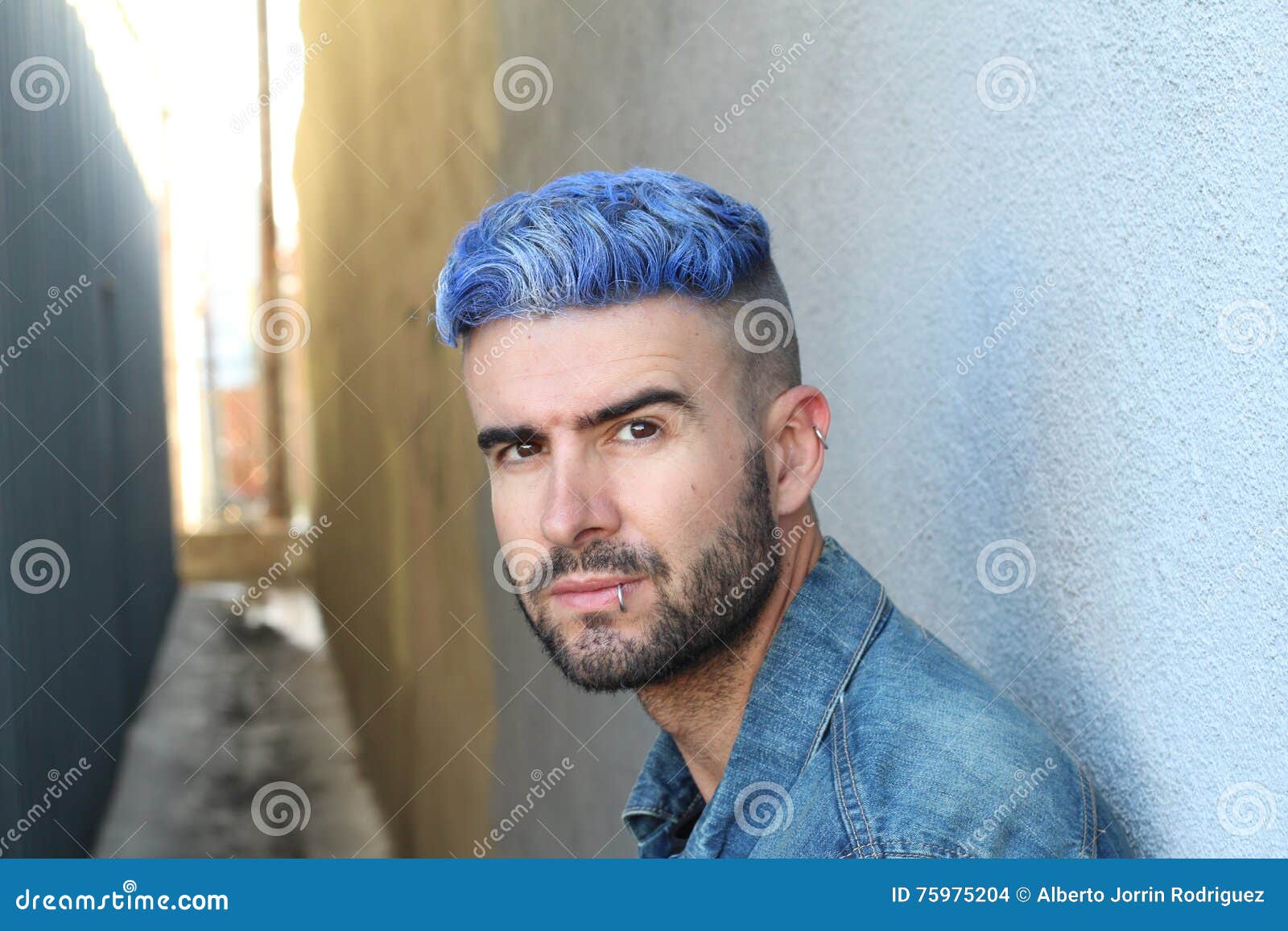 Blue-haired senior man - wide 4