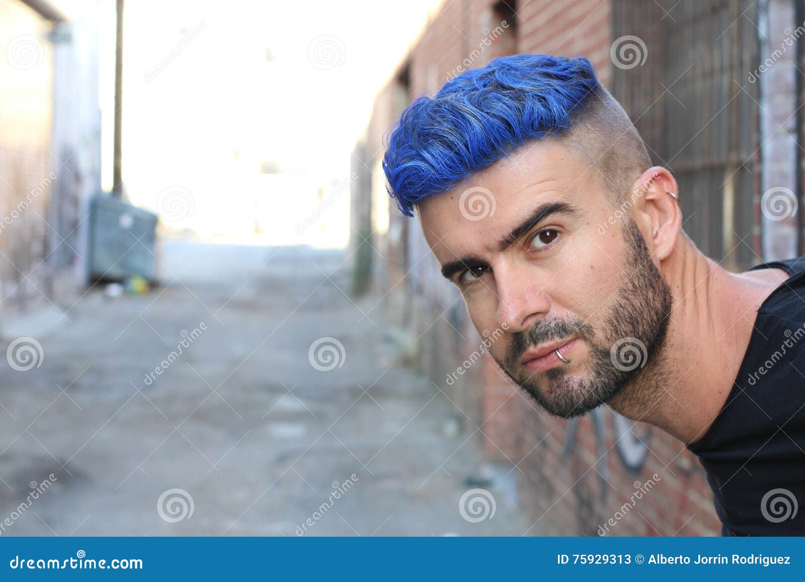 Old man with dyed blue hair - wide 4