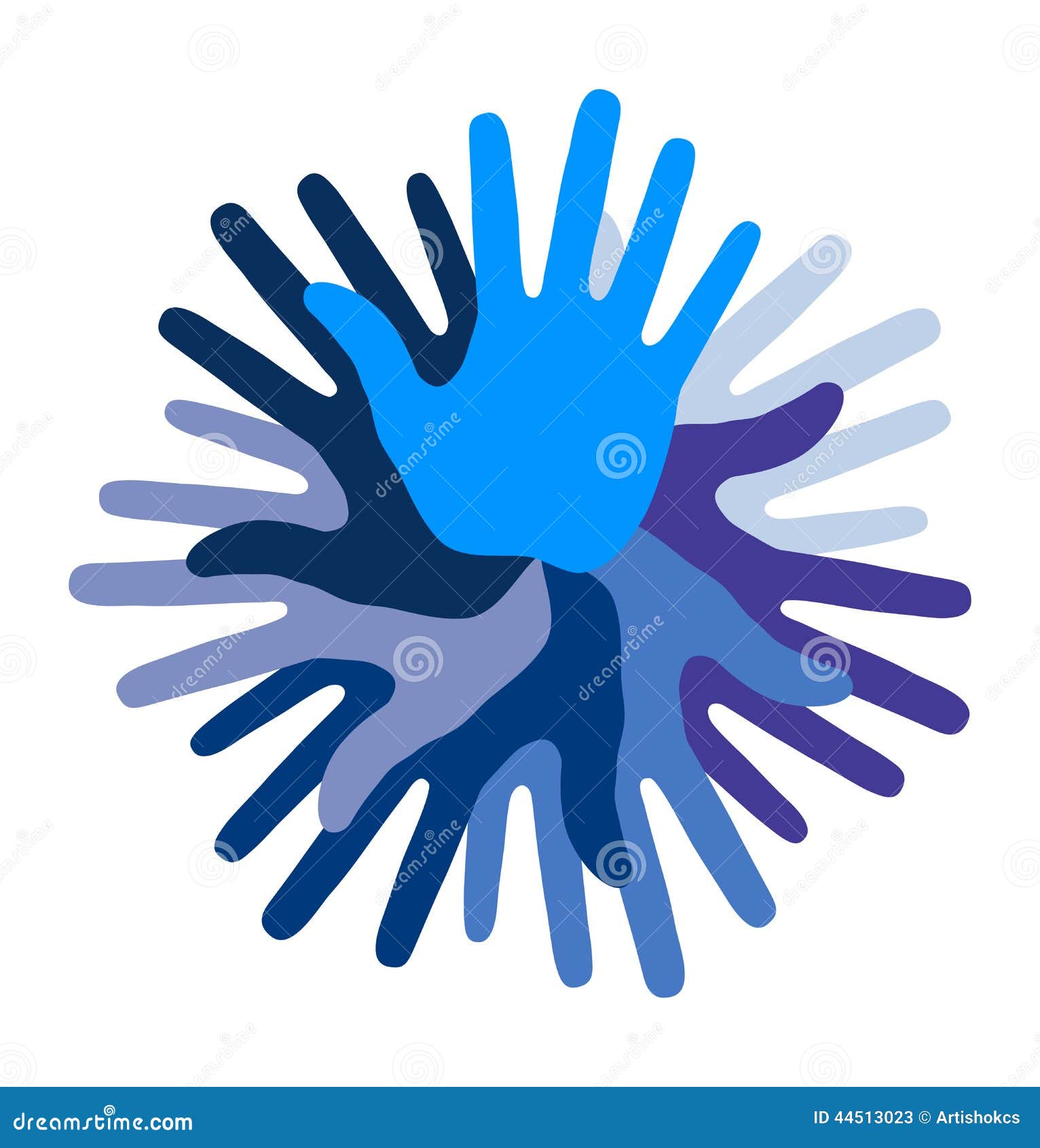 Blue Hand Print Icon Stock Vector - Image: 44513023